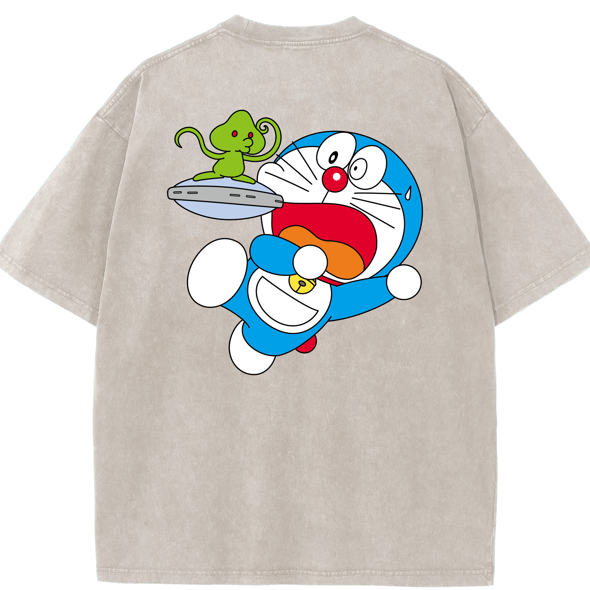 （画像用） ドラえもん Doraemon 綿100% ヴィンテージ風 半袖Tシャツ（背面プリント）