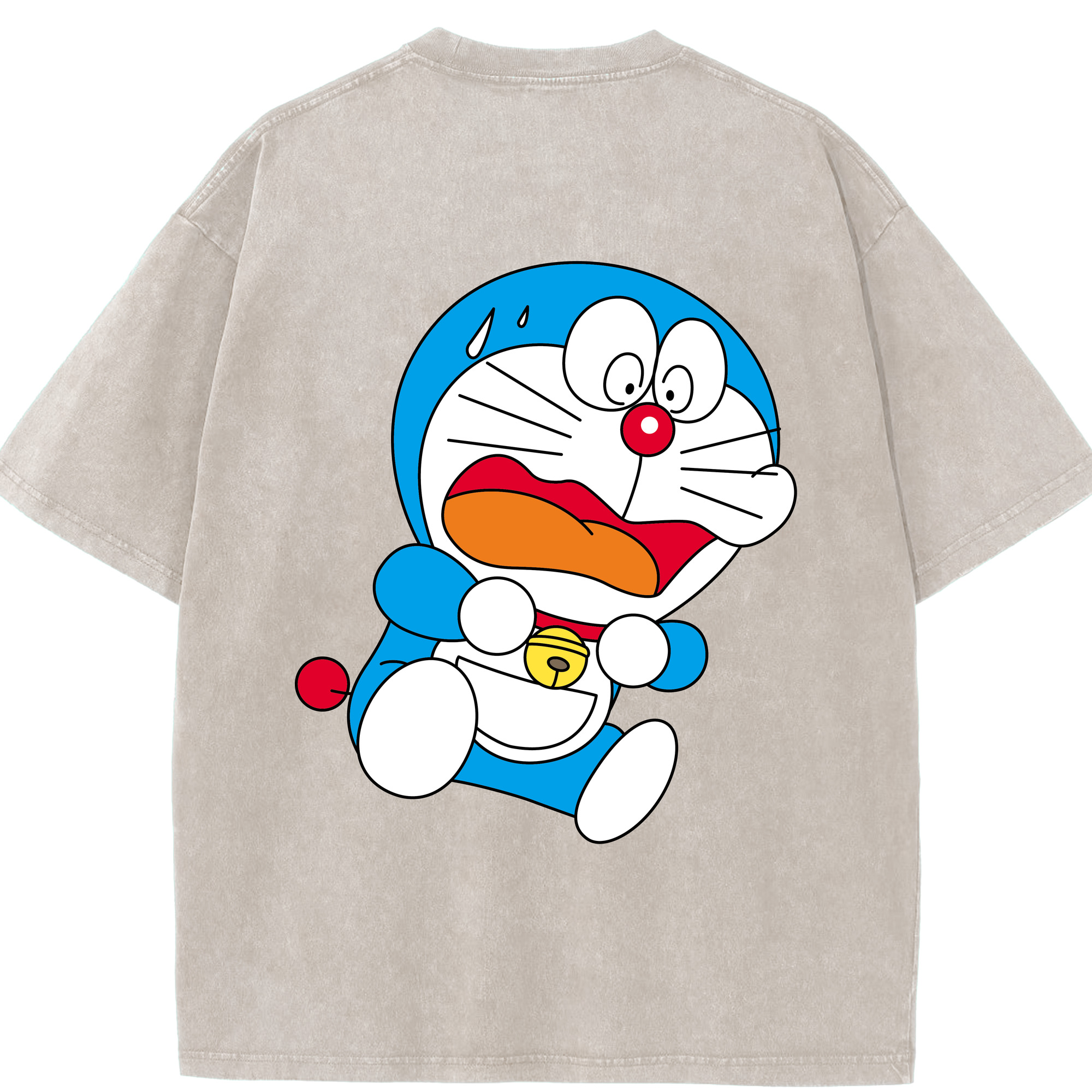 （画像用） ドラえもん Doraemon 綿100% ヴィンテージ風 半袖Tシャツ（背面プリント）