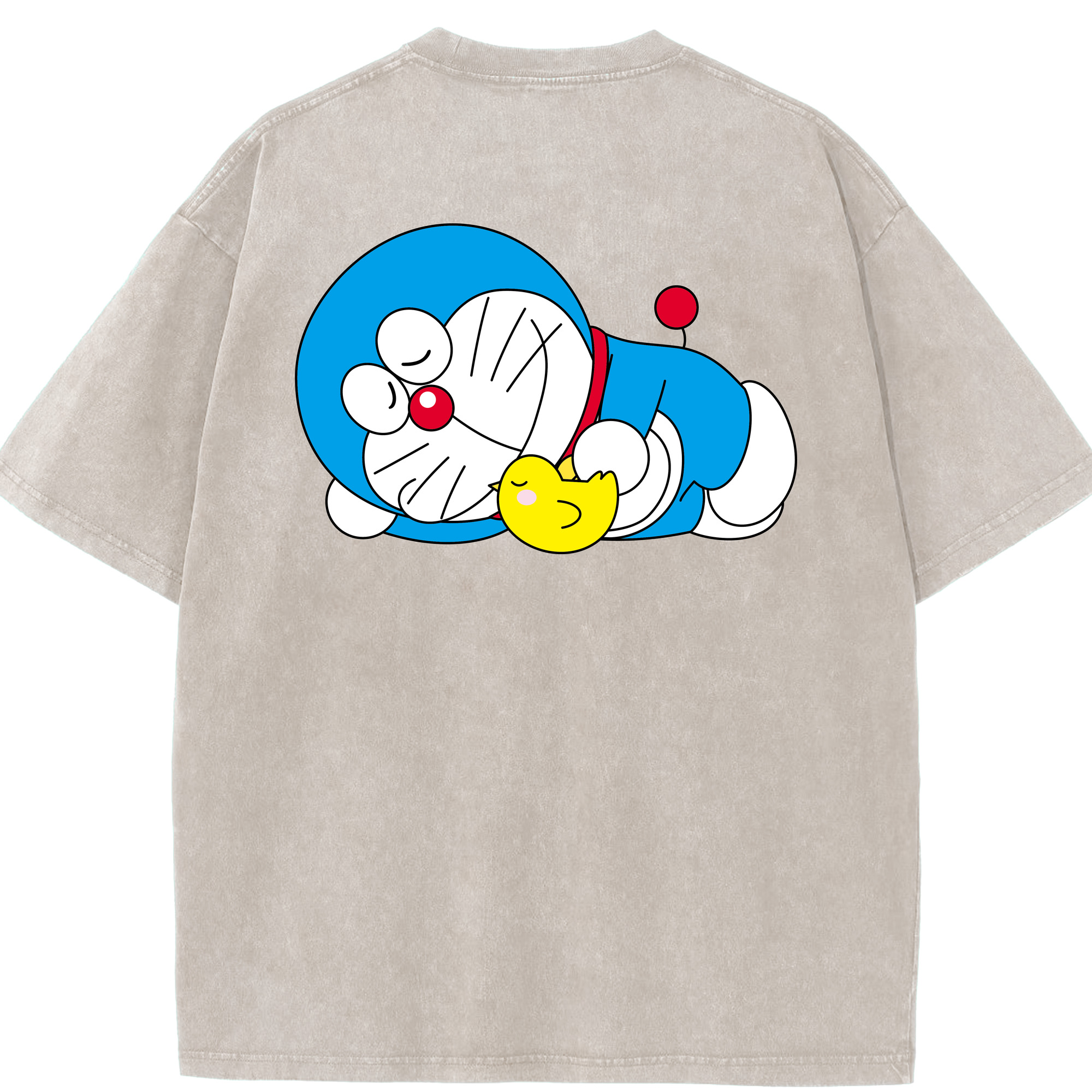 （画像用） ドラえもん Doraemon 綿100% ヴィンテージ風 半袖Tシャツ（背面プリント）