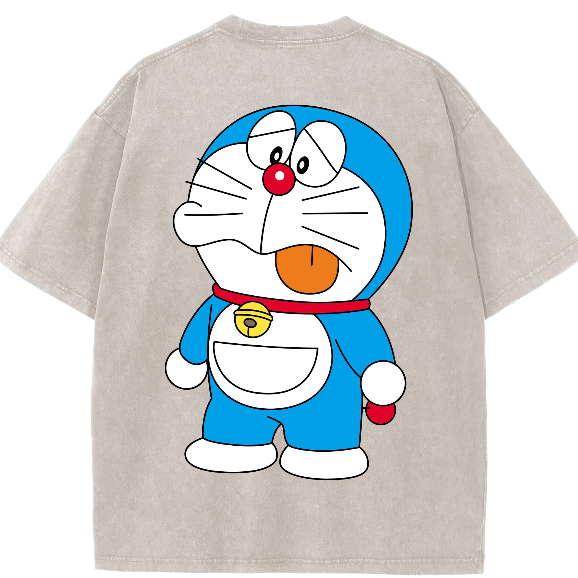 （画像用） ドラえもん Doraemon 綿100% ヴィンテージ風 半袖Tシャツ（背面プリント）