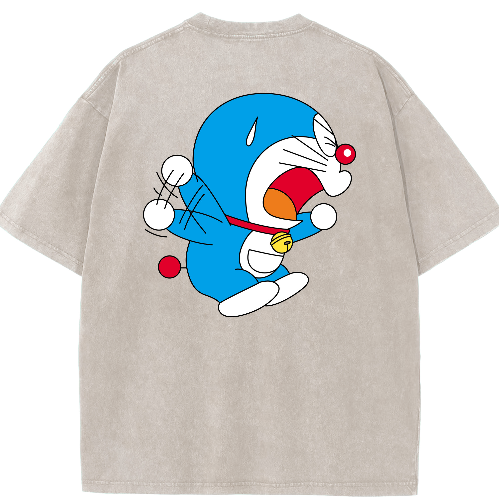 （画像用） ドラえもん Doraemon 綿100% ヴィンテージ風 半袖Tシャツ（背面プリント）