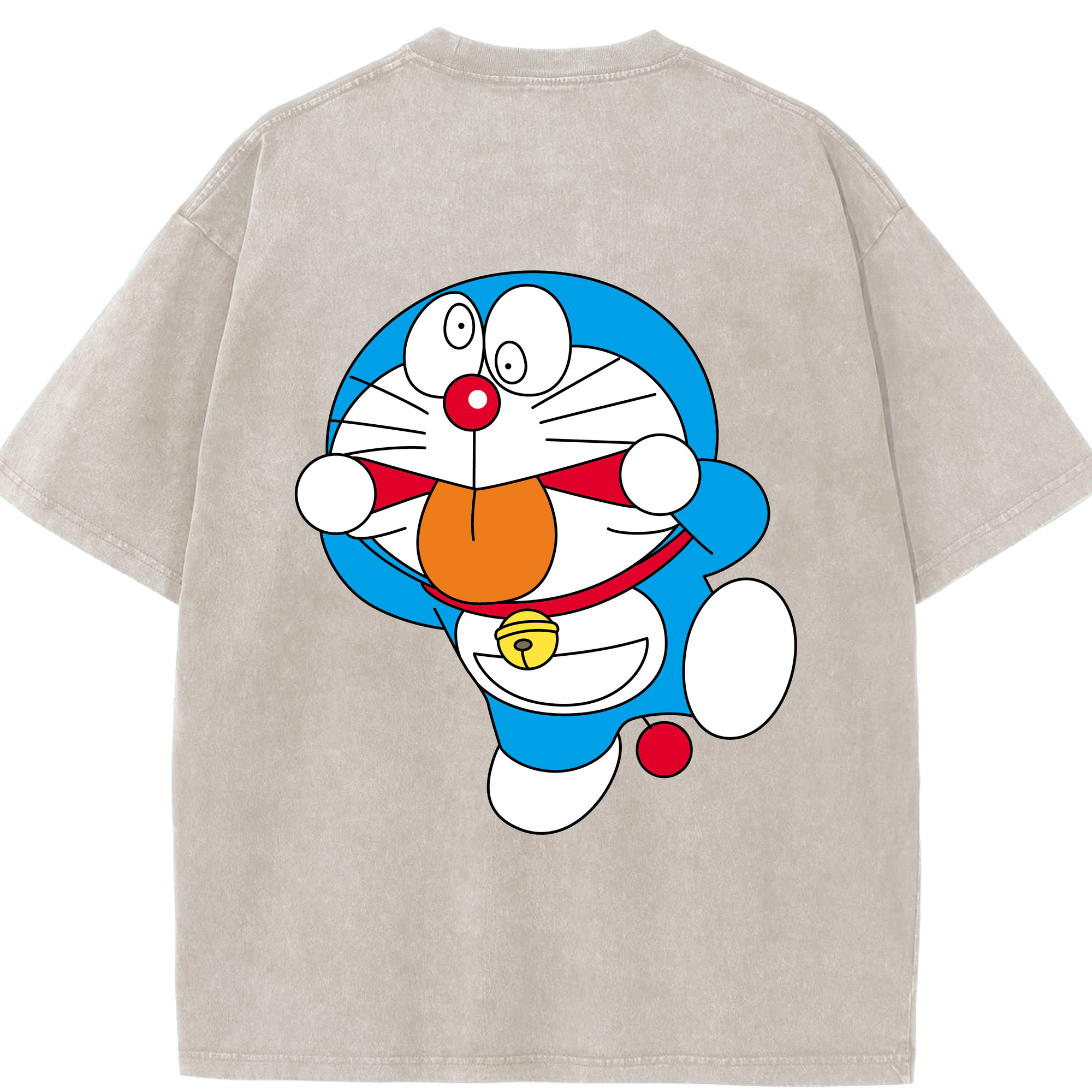 （画像用） ドラえもん Doraemon 綿100% ヴィンテージ風 半袖Tシャツ（背面プリント）