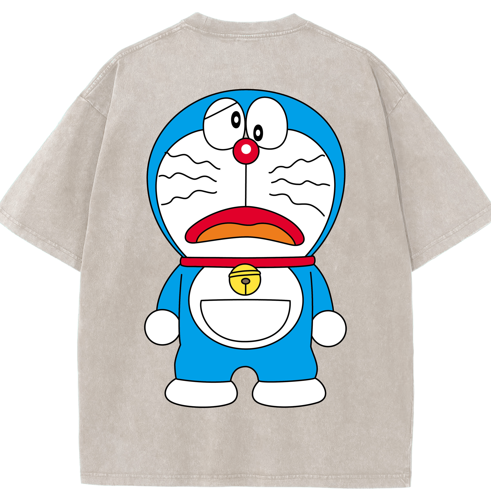 （画像用） ドラえもん Doraemon 綿100% ヴィンテージ風 半袖Tシャツ（背面プリント）