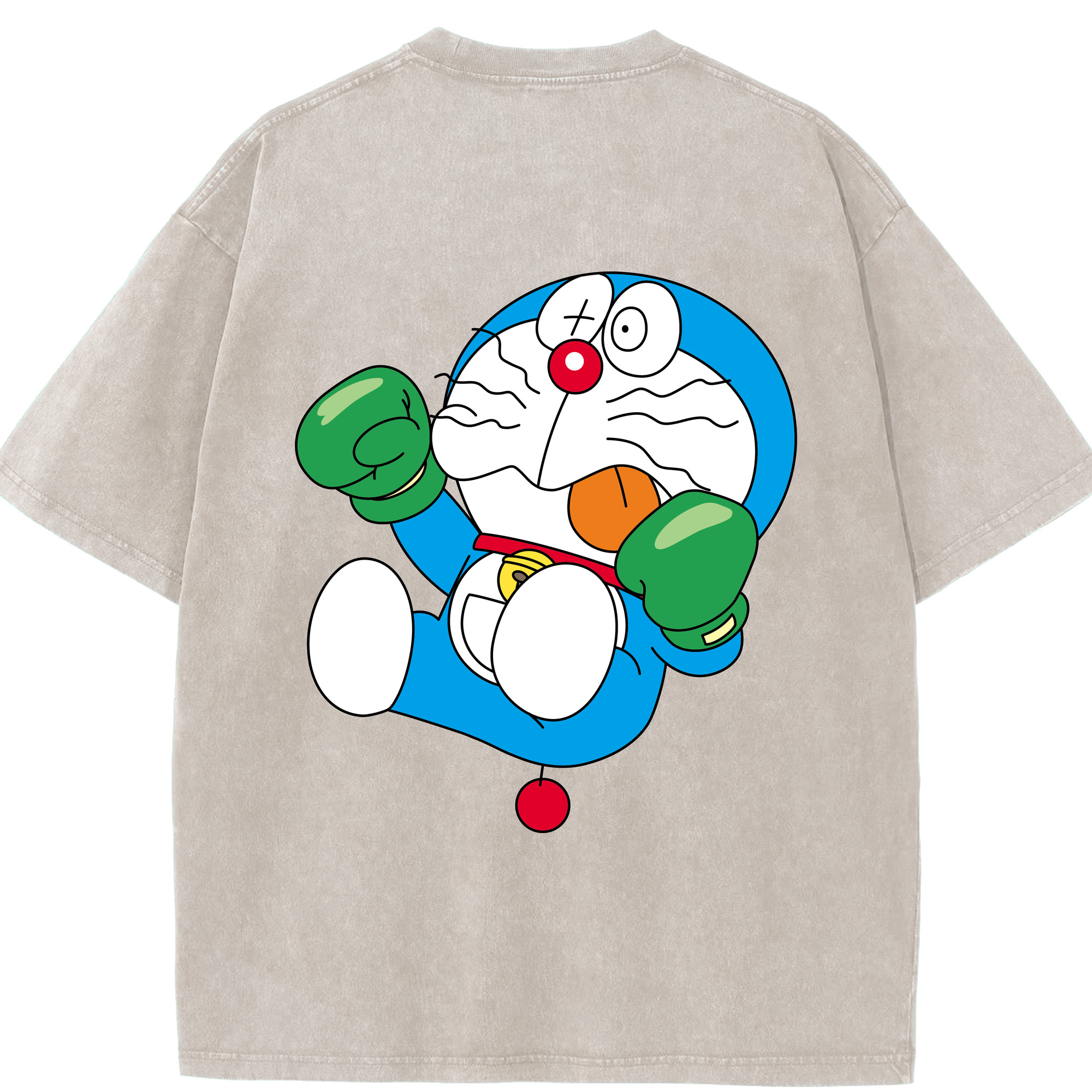 （画像用） ドラえもん Doraemon 綿100% ヴィンテージ風 半袖Tシャツ（背面プリント）