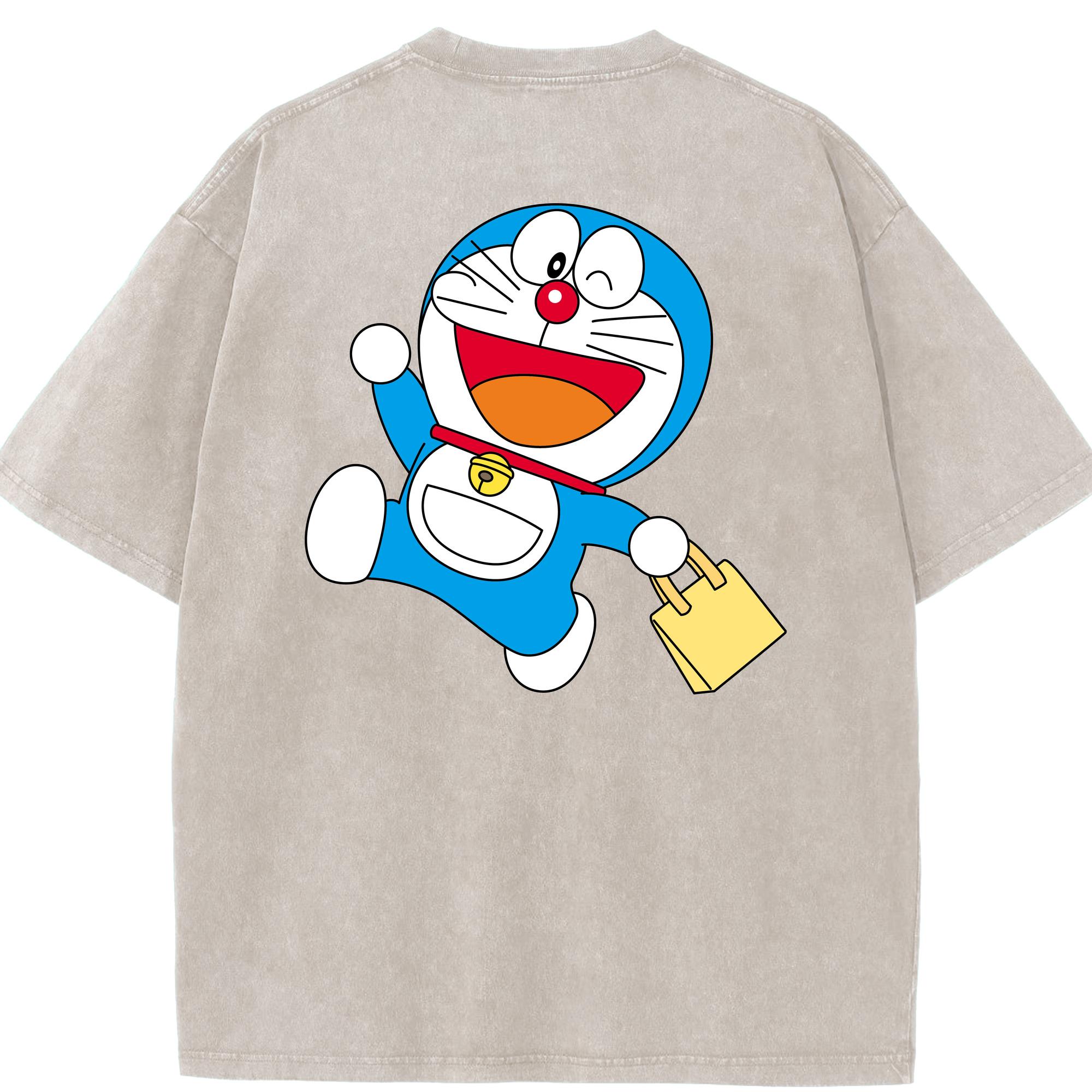 （画像用） ドラえもん Doraemon 綿100% ヴィンテージ風 半袖Tシャツ（背面プリント）