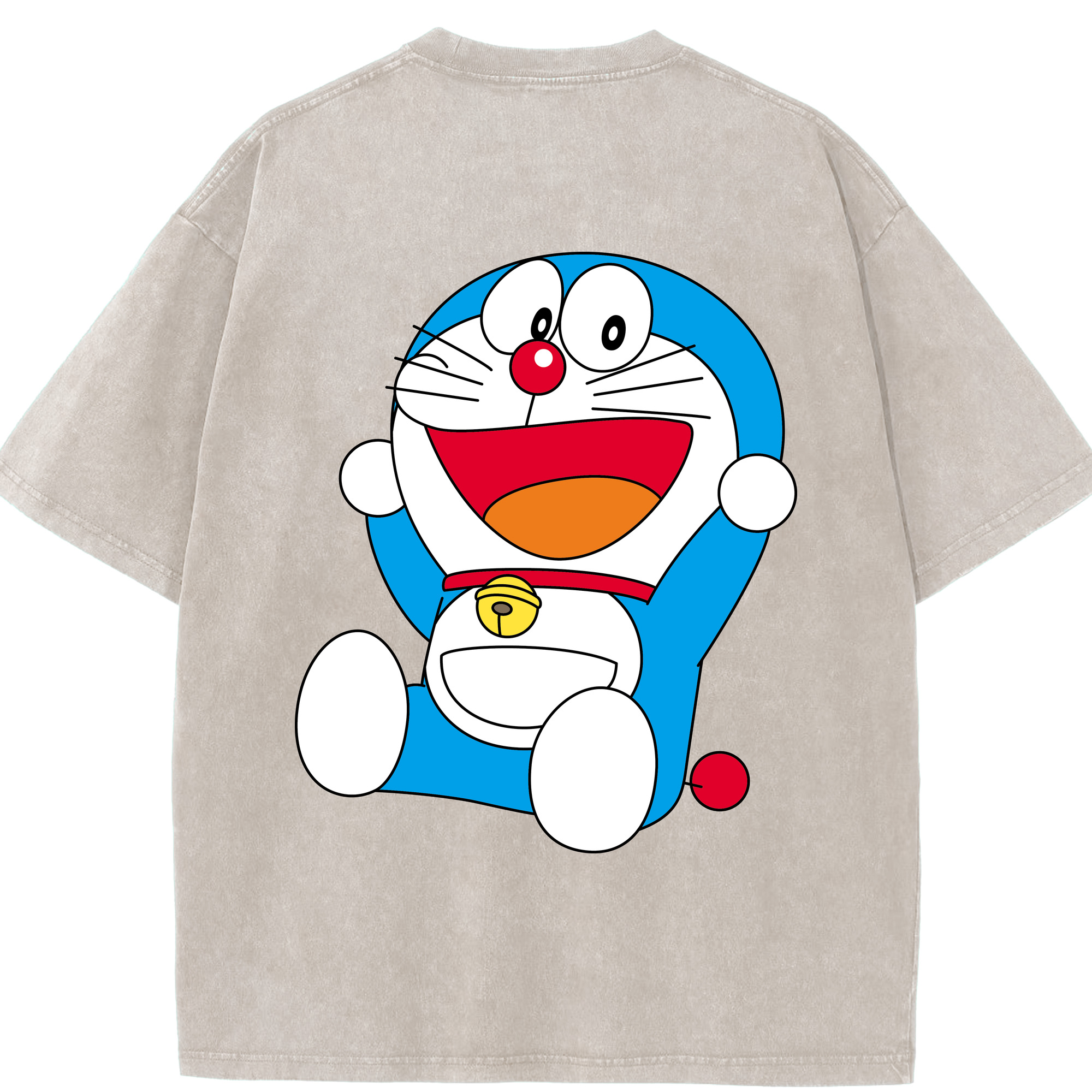 （画像用） ドラえもん Doraemon 綿100% ヴィンテージ風 半袖Tシャツ（背面プリント）