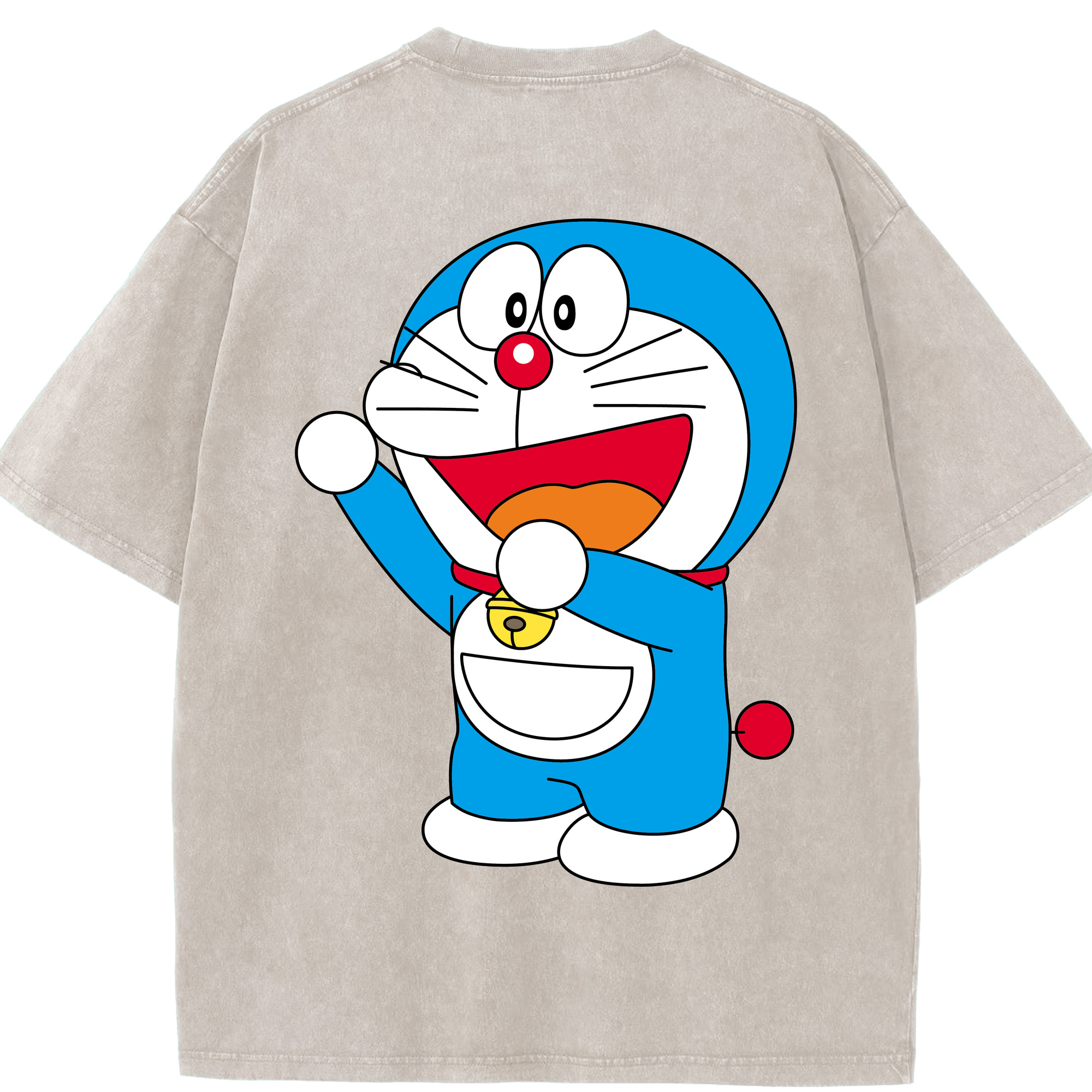 （画像用） ドラえもん Doraemon 綿100% ヴィンテージ風 半袖Tシャツ（背面プリント）
