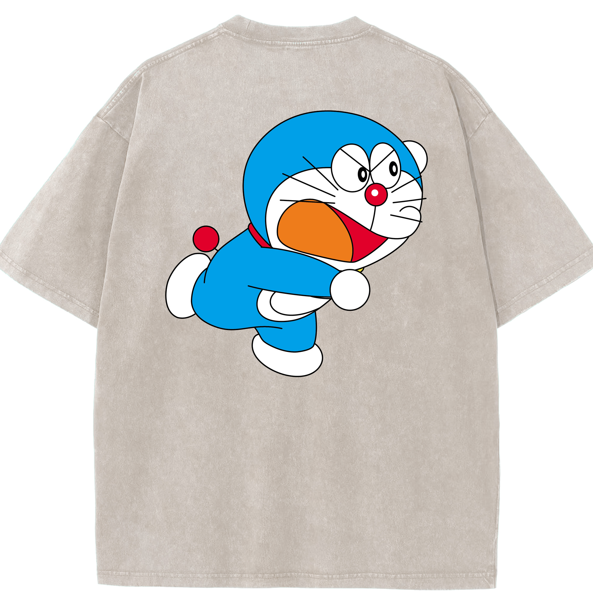 （画像用） ドラえもん Doraemon 綿100% ヴィンテージ風 半袖Tシャツ（背面プリント）