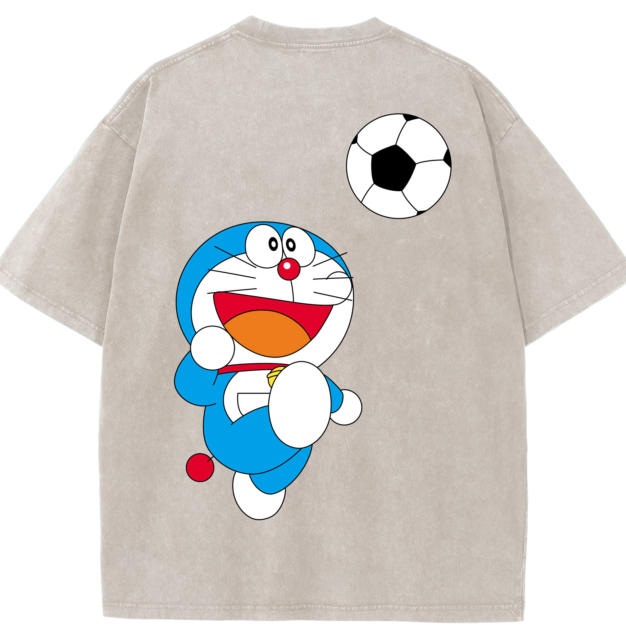 （画像用） ドラえもん Doraemon 綿100% ヴィンテージ風 半袖Tシャツ（背面プリント）