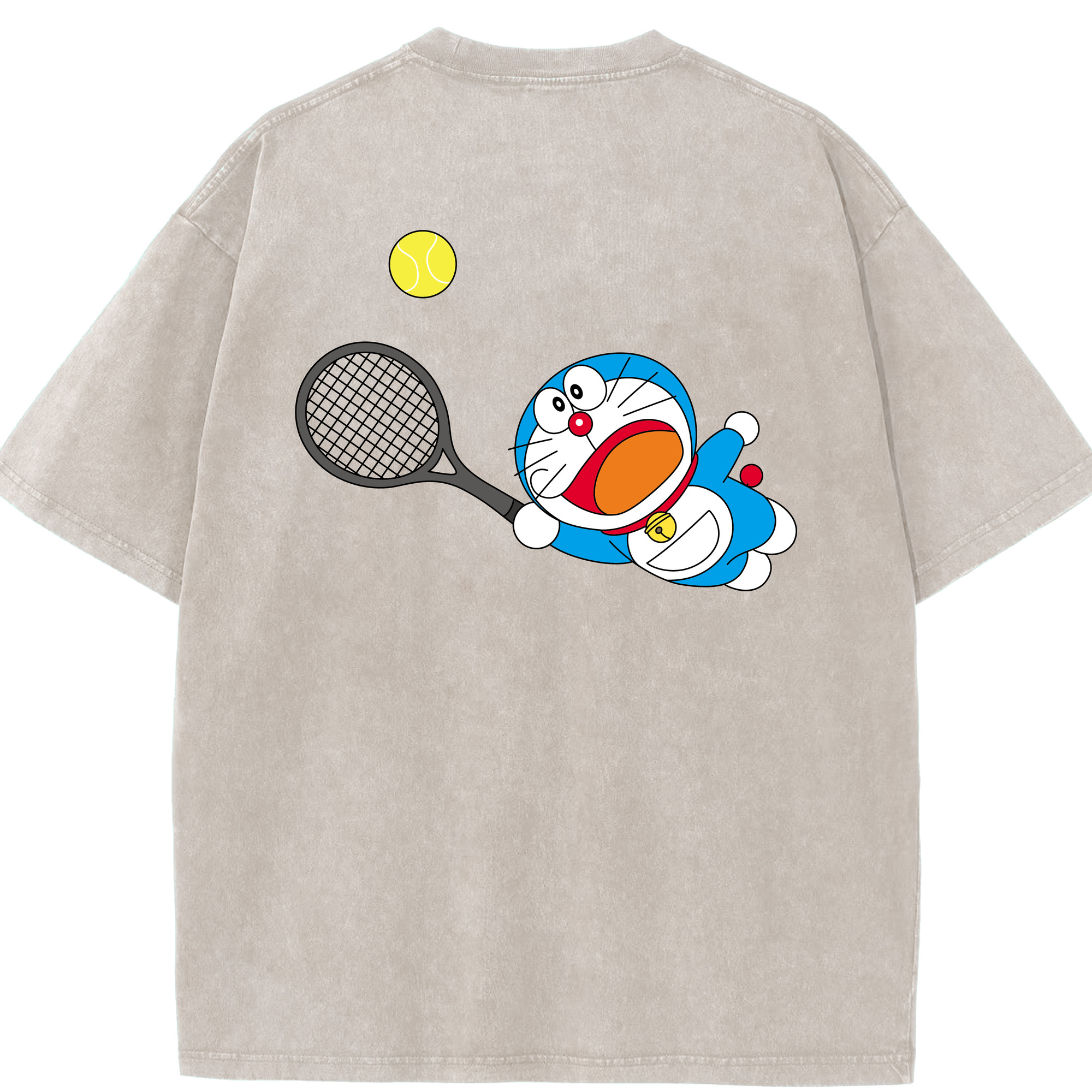 （画像用） ドラえもん Doraemon 綿100% ヴィンテージ風 半袖Tシャツ（背面プリント）