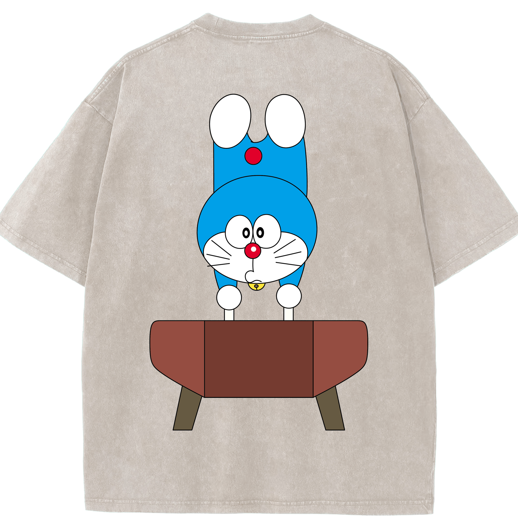 （画像用） ドラえもん Doraemon 綿100% ヴィンテージ風 半袖Tシャツ（背面プリント）