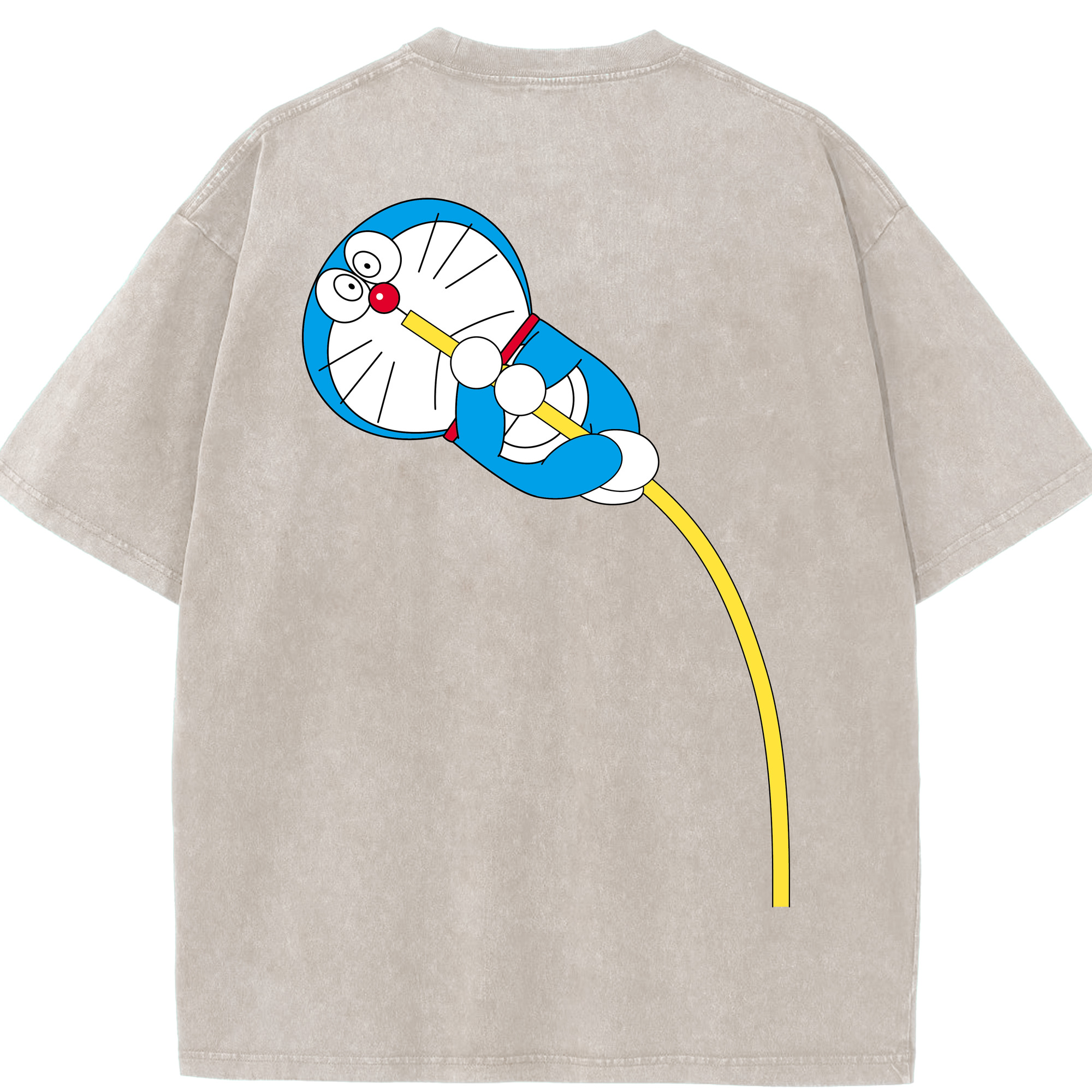 （画像用） ドラえもん Doraemon 綿100% ヴィンテージ風 半袖Tシャツ（背面プリント）