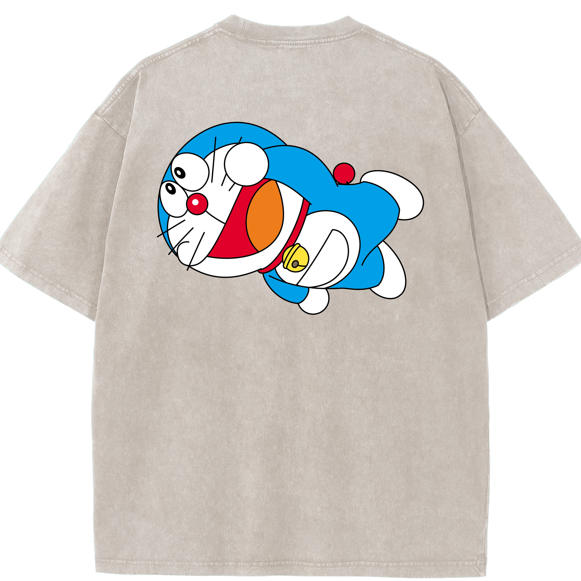 （画像用） ドラえもん Doraemon 綿100% ヴィンテージ風 半袖Tシャツ（背面プリント）
