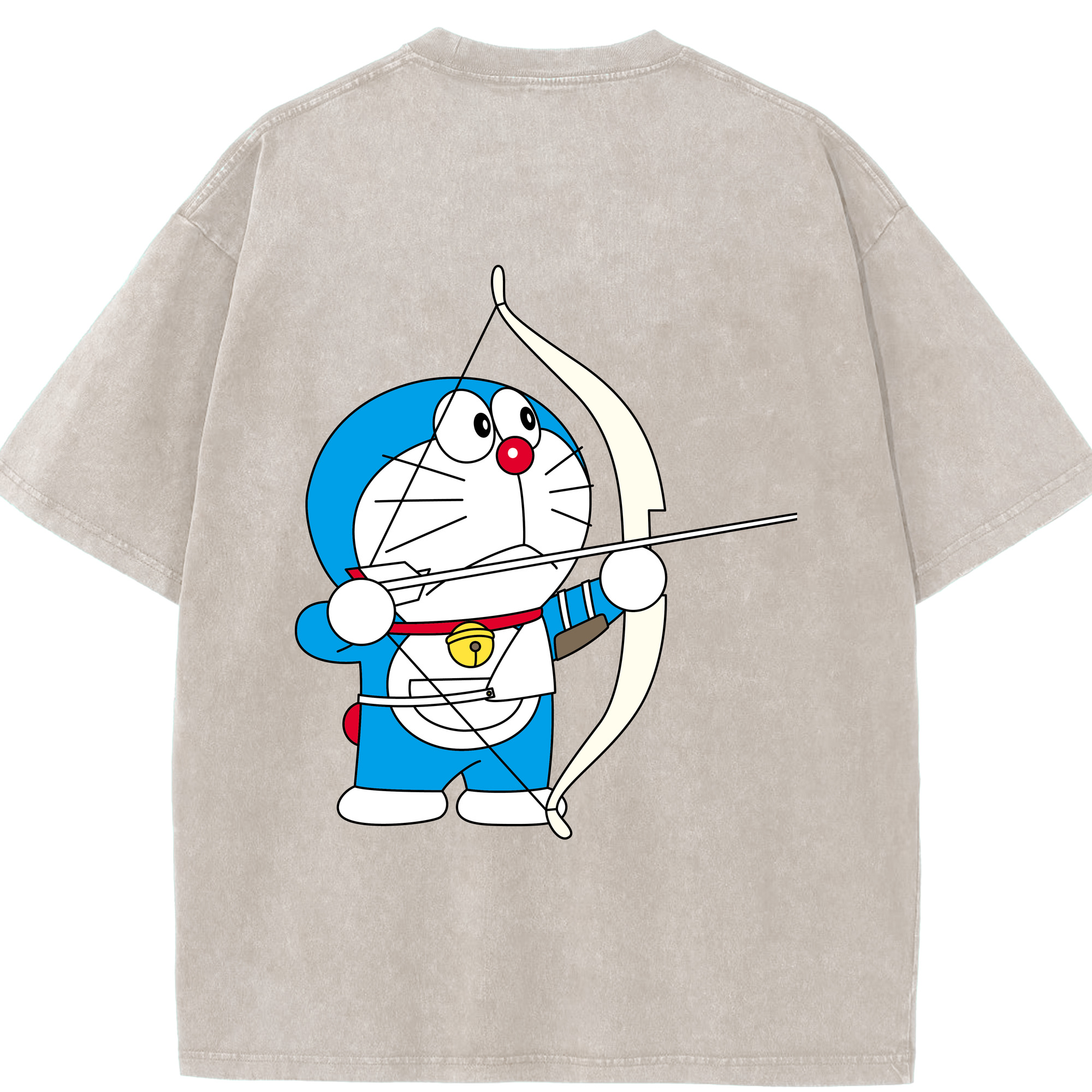 （画像用） ドラえもん Doraemon 綿100% ヴィンテージ風 半袖Tシャツ（背面プリント）