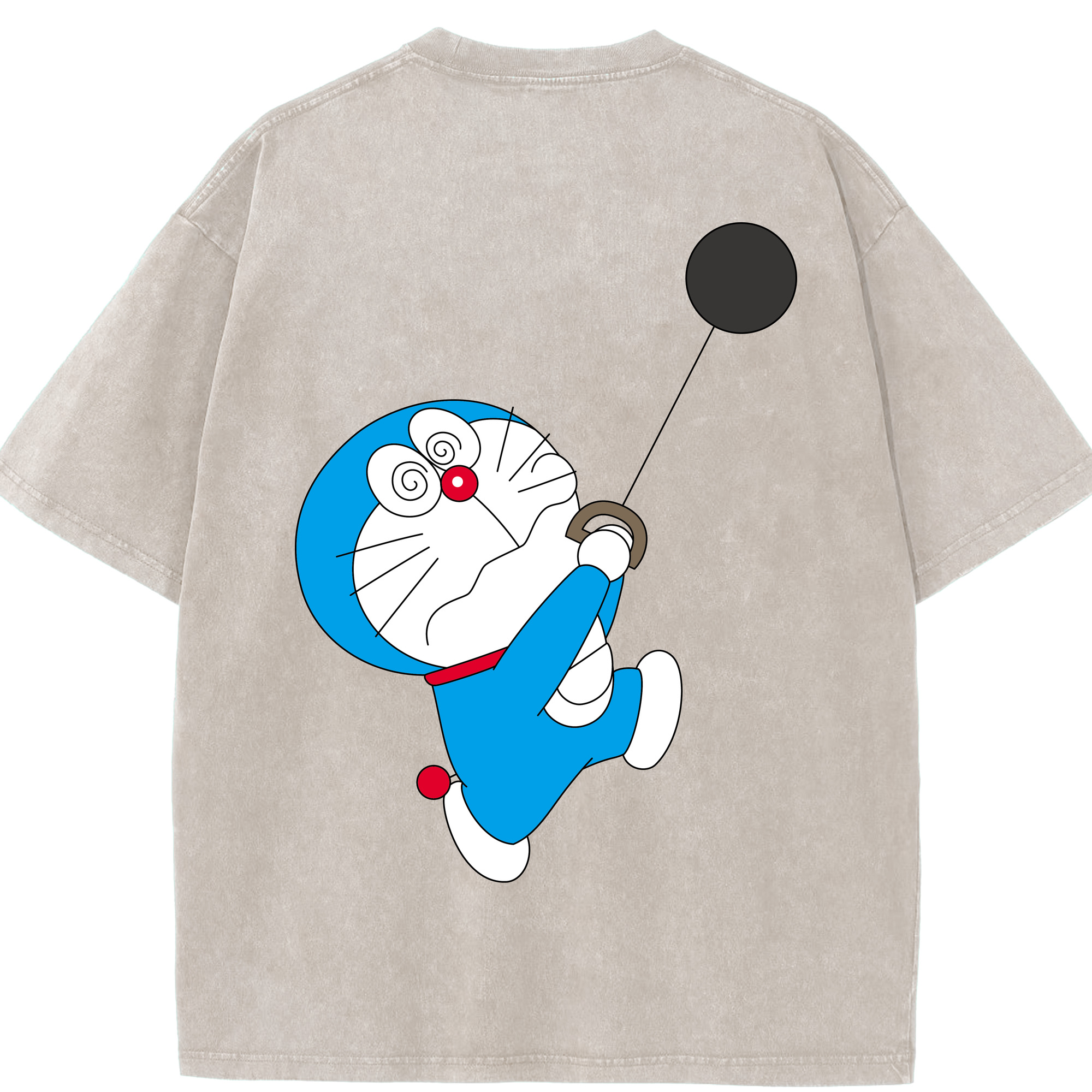 （画像用） ドラえもん Doraemon 綿100% ヴィンテージ風 半袖Tシャツ（背面プリント）