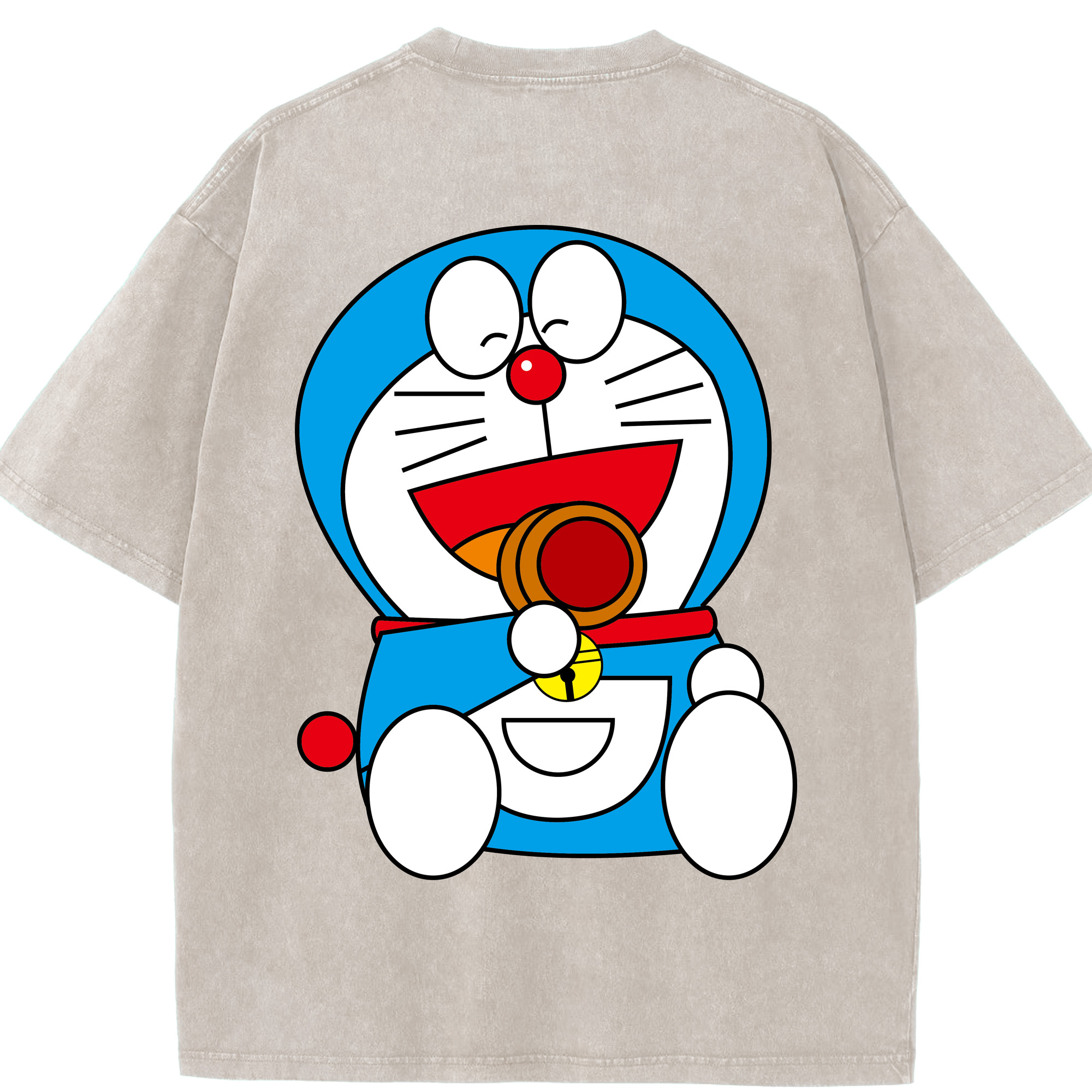 （画像用） ドラえもん Doraemon 綿100% ヴィンテージ風 半袖Tシャツ（背面プリント）
