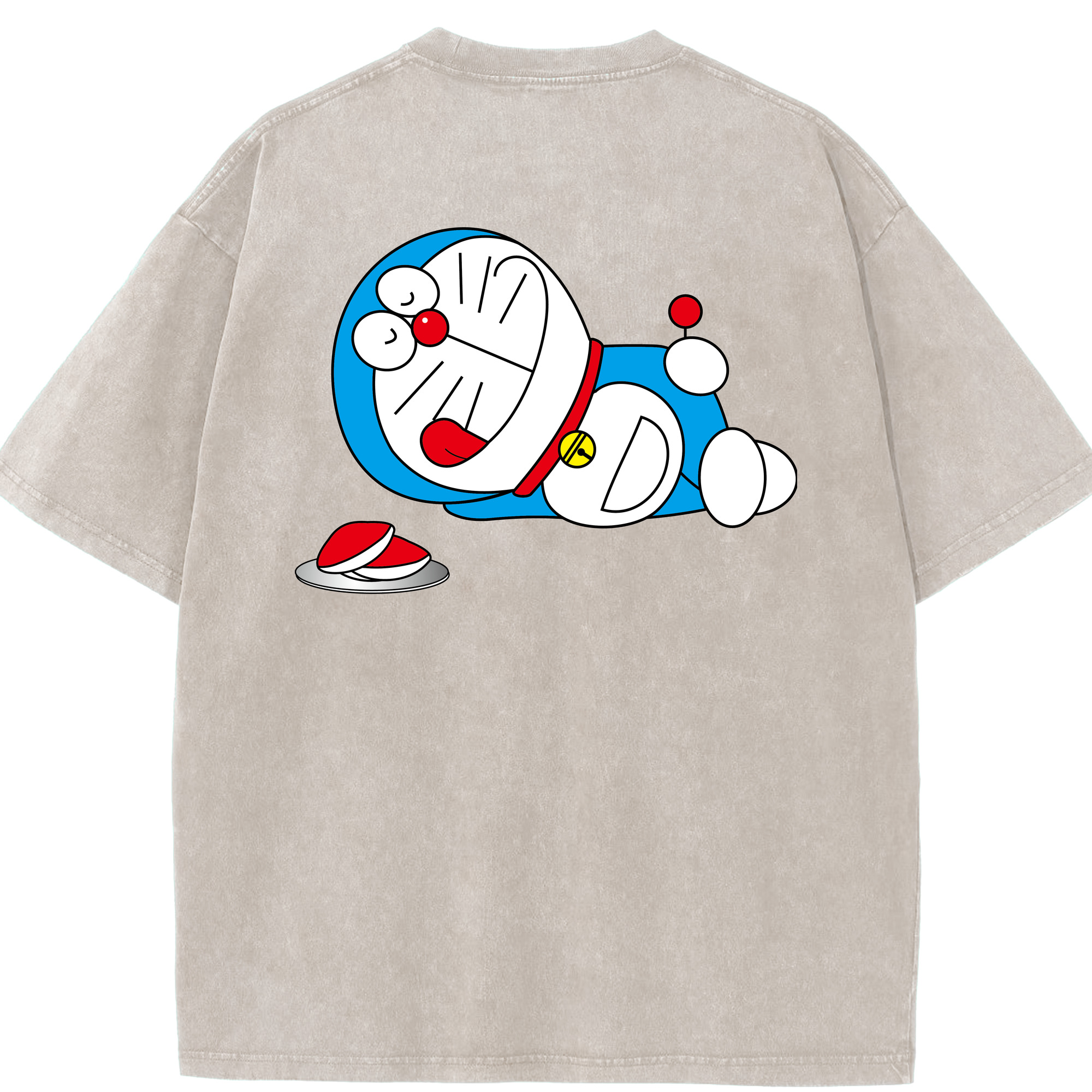 （画像用） ドラえもん Doraemon 綿100% ヴィンテージ風 半袖Tシャツ（背面プリント）