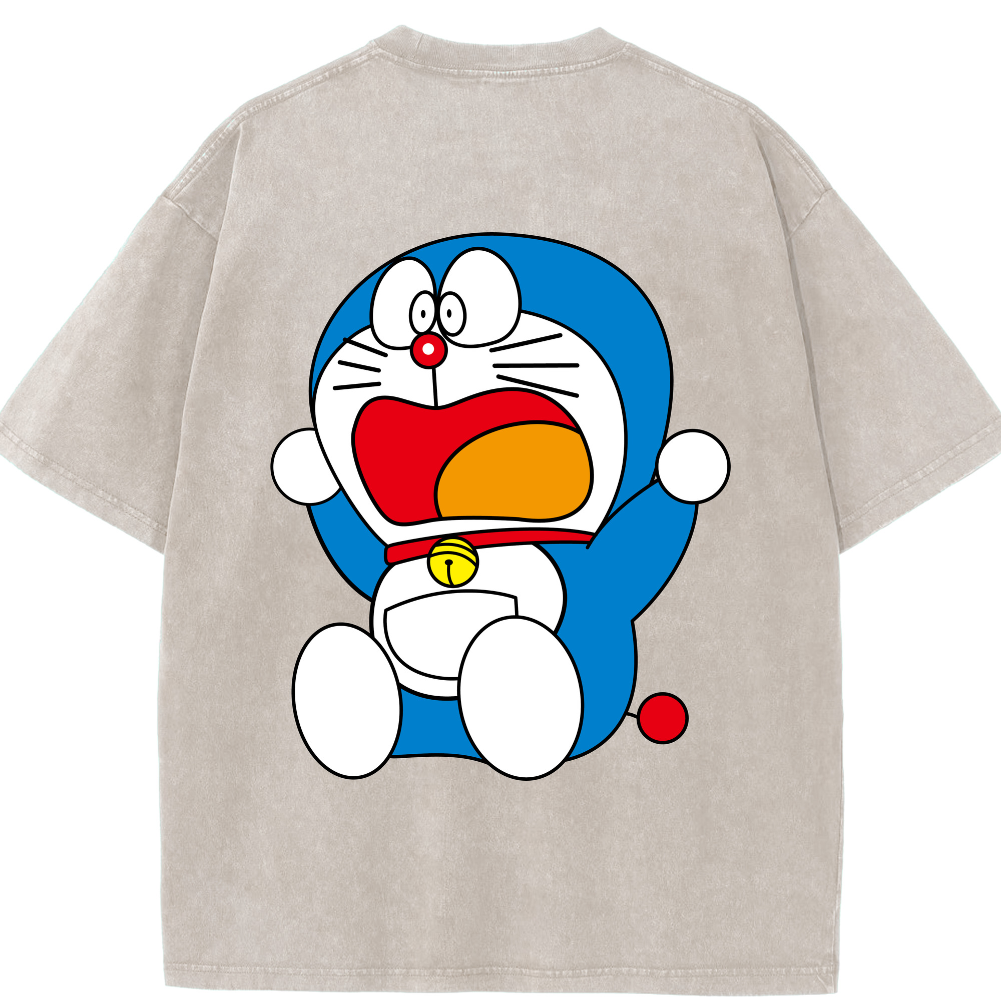 （画像用） ドラえもん Doraemon 綿100% ヴィンテージ風 半袖Tシャツ（背面プリント）
