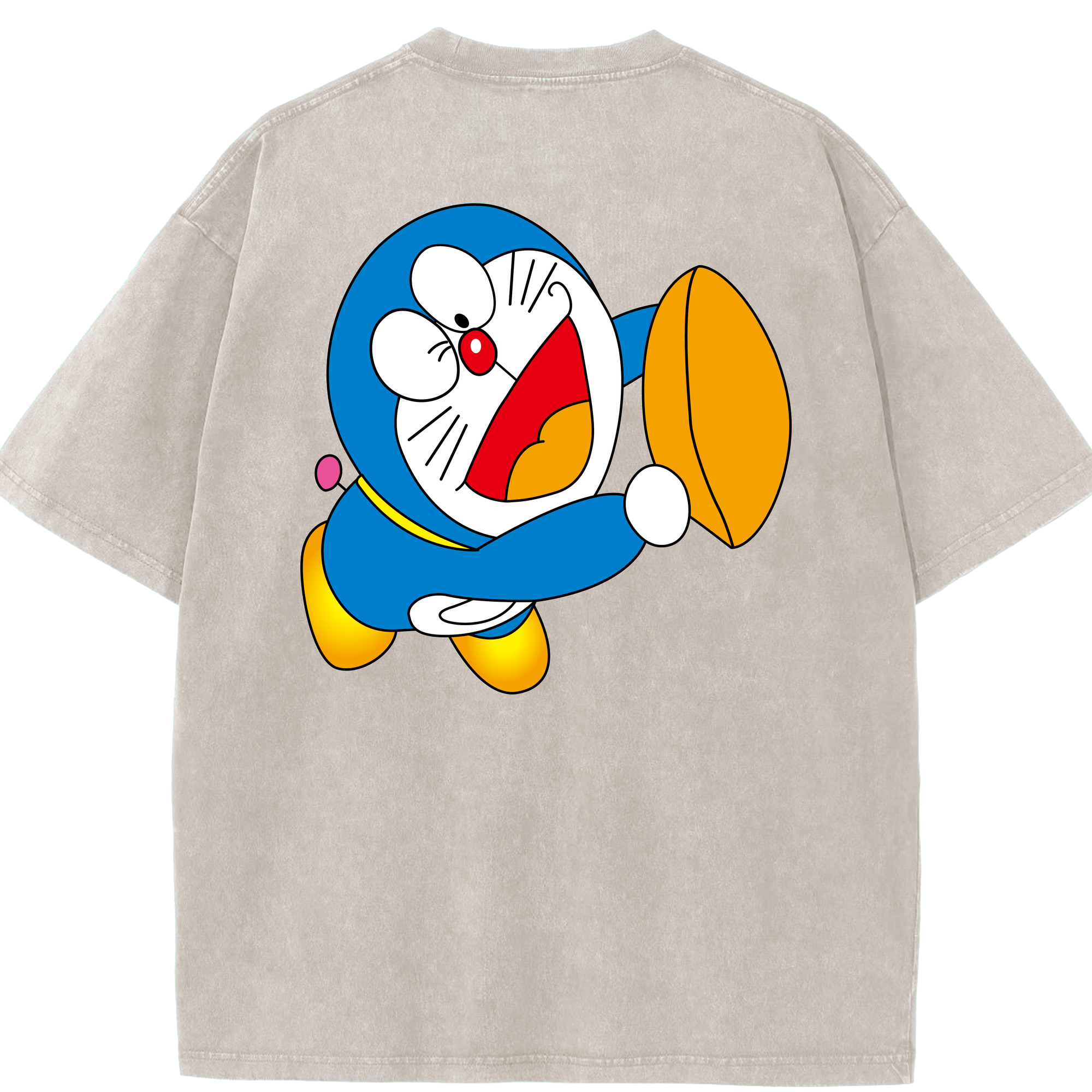 （画像用） ドラえもん Doraemon 綿100% ヴィンテージ風 半袖Tシャツ（背面プリント）