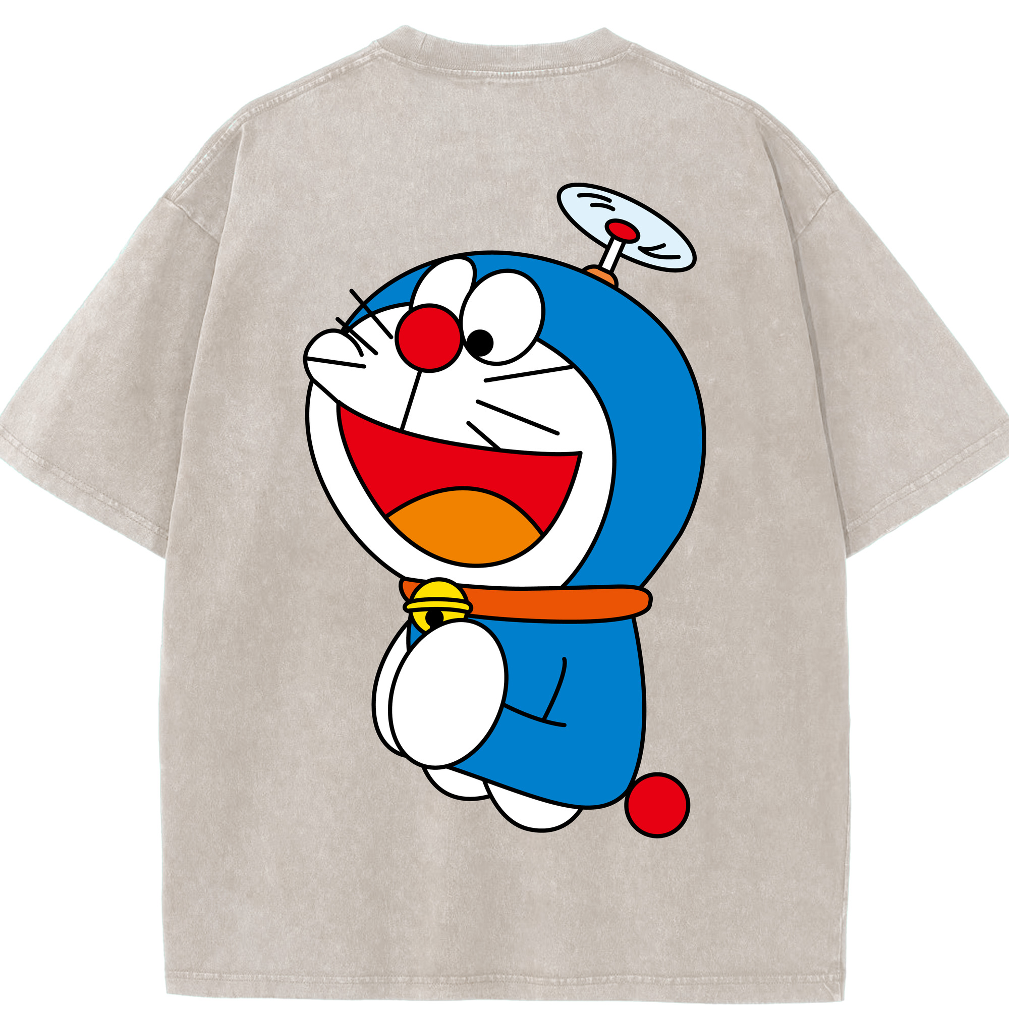 （画像用） ドラえもん Doraemon 綿100% ヴィンテージ風 半袖Tシャツ（背面プリント）