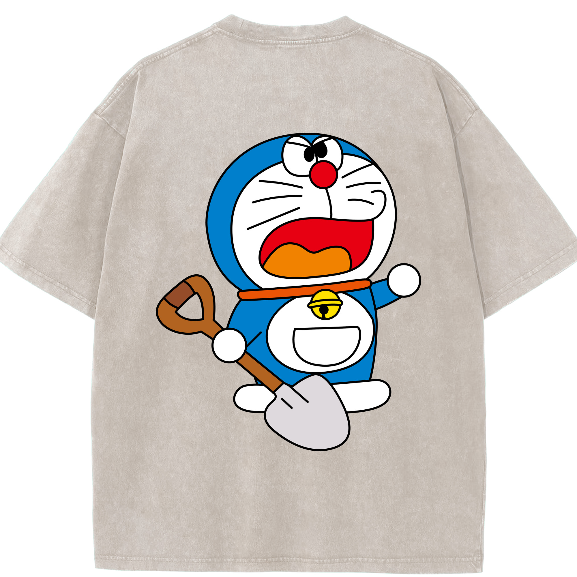 （画像用） ドラえもん Doraemon 綿100% ヴィンテージ風 半袖Tシャツ（背面プリント）