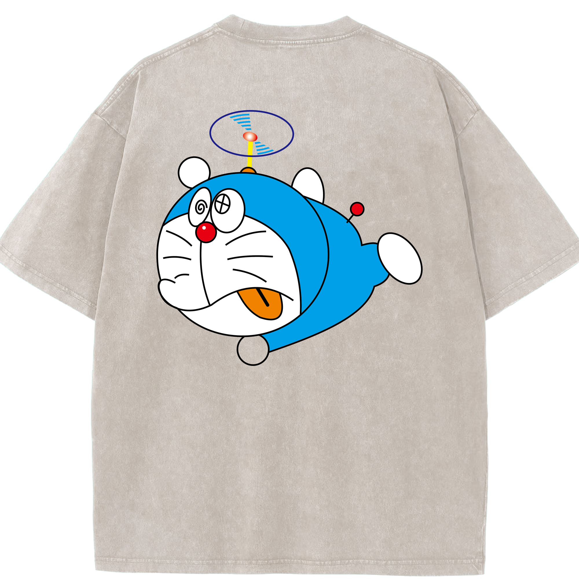 （画像用） ドラえもん Doraemon 綿100% ヴィンテージ風 半袖Tシャツ（背面プリント）