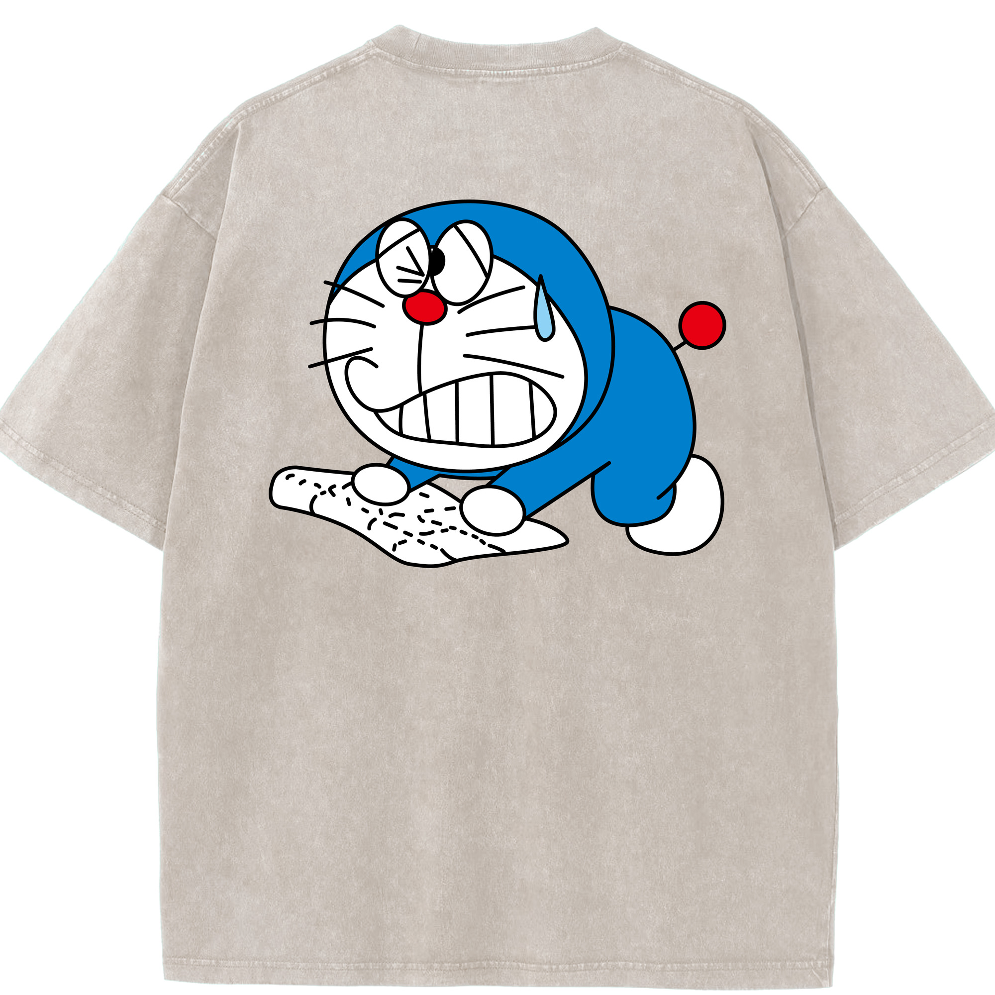 （画像用） ドラえもん Doraemon 綿100% ヴィンテージ風 半袖Tシャツ（背面プリント）