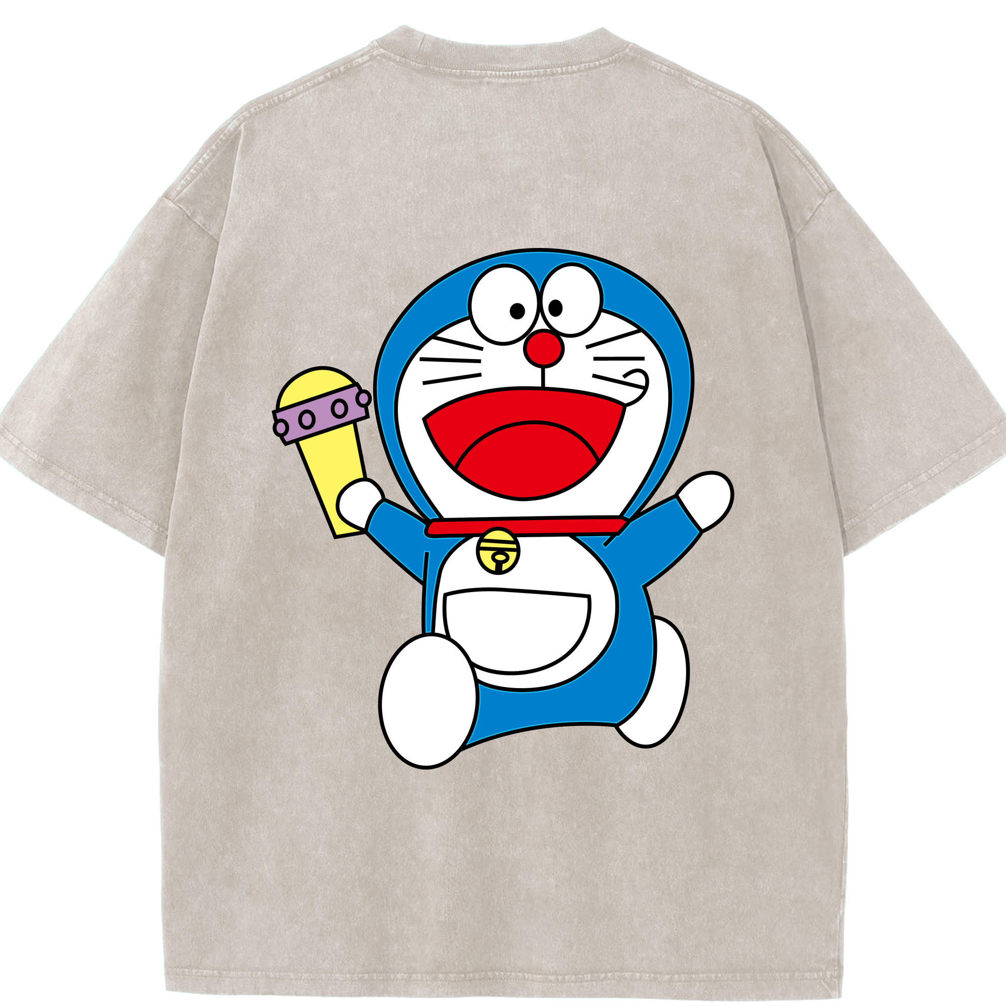 （画像用） ドラえもん Doraemon 綿100% ヴィンテージ風 半袖Tシャツ（背面プリント）