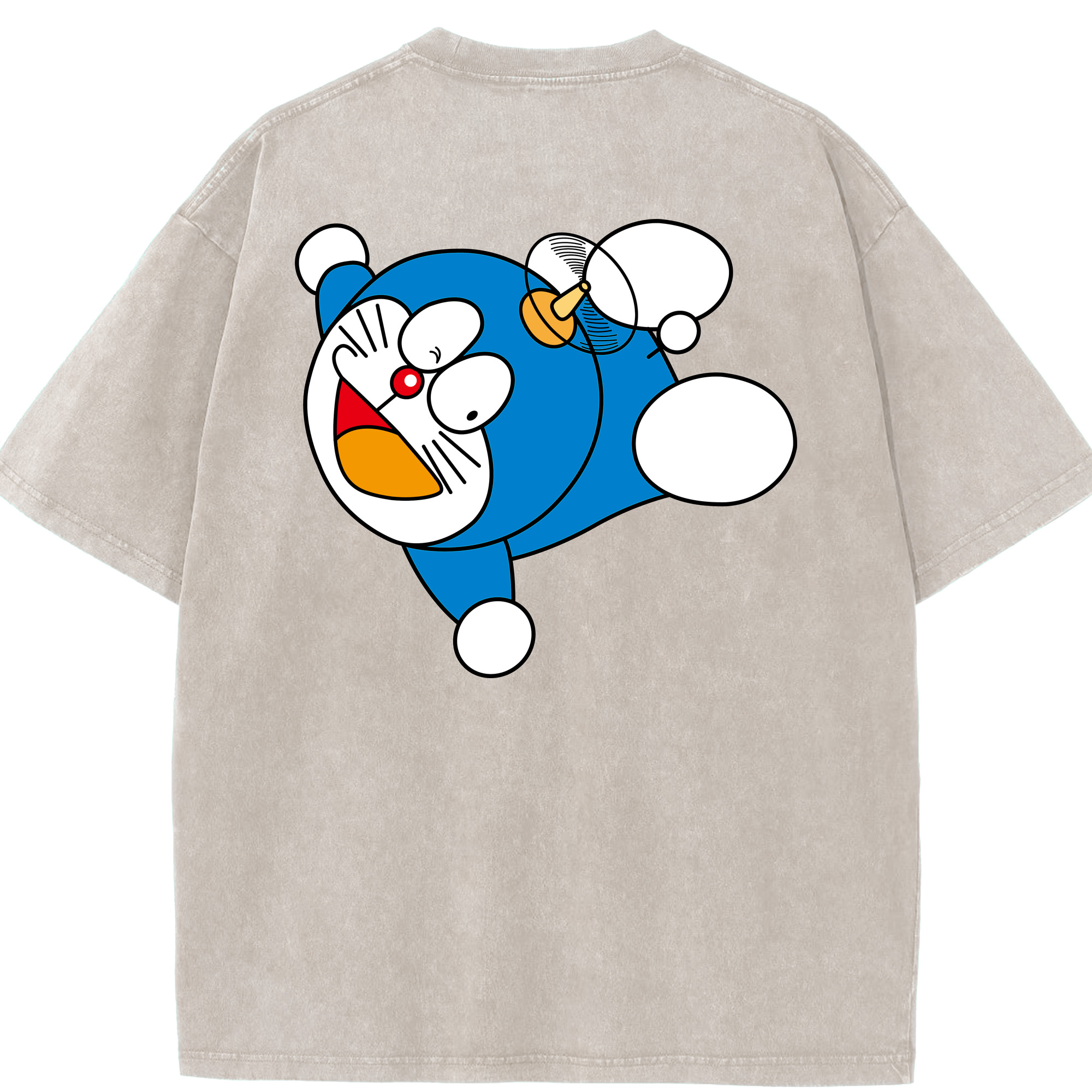 （画像用） ドラえもん Doraemon 綿100% ヴィンテージ風 半袖Tシャツ（背面プリント）