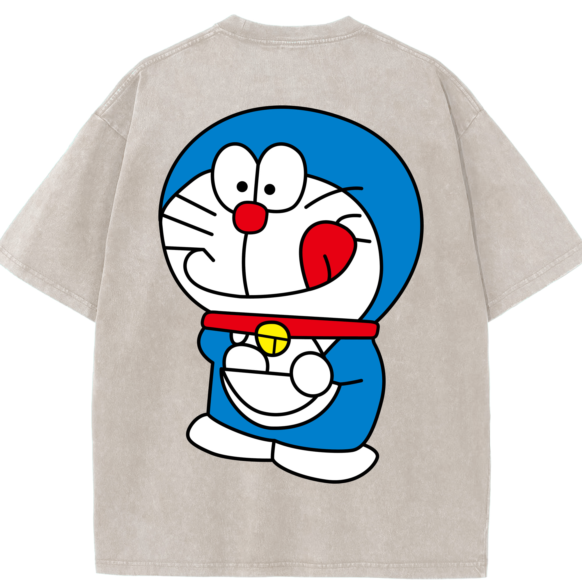 （画像用） ドラえもん Doraemon 綿100% ヴィンテージ風 半袖Tシャツ（背面プリント）