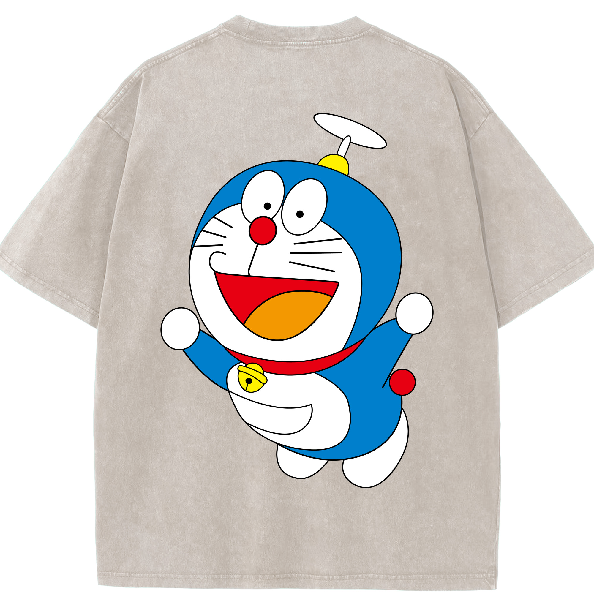 （画像用） ドラえもん Doraemon 綿100% ヴィンテージ風 半袖Tシャツ（背面プリント）