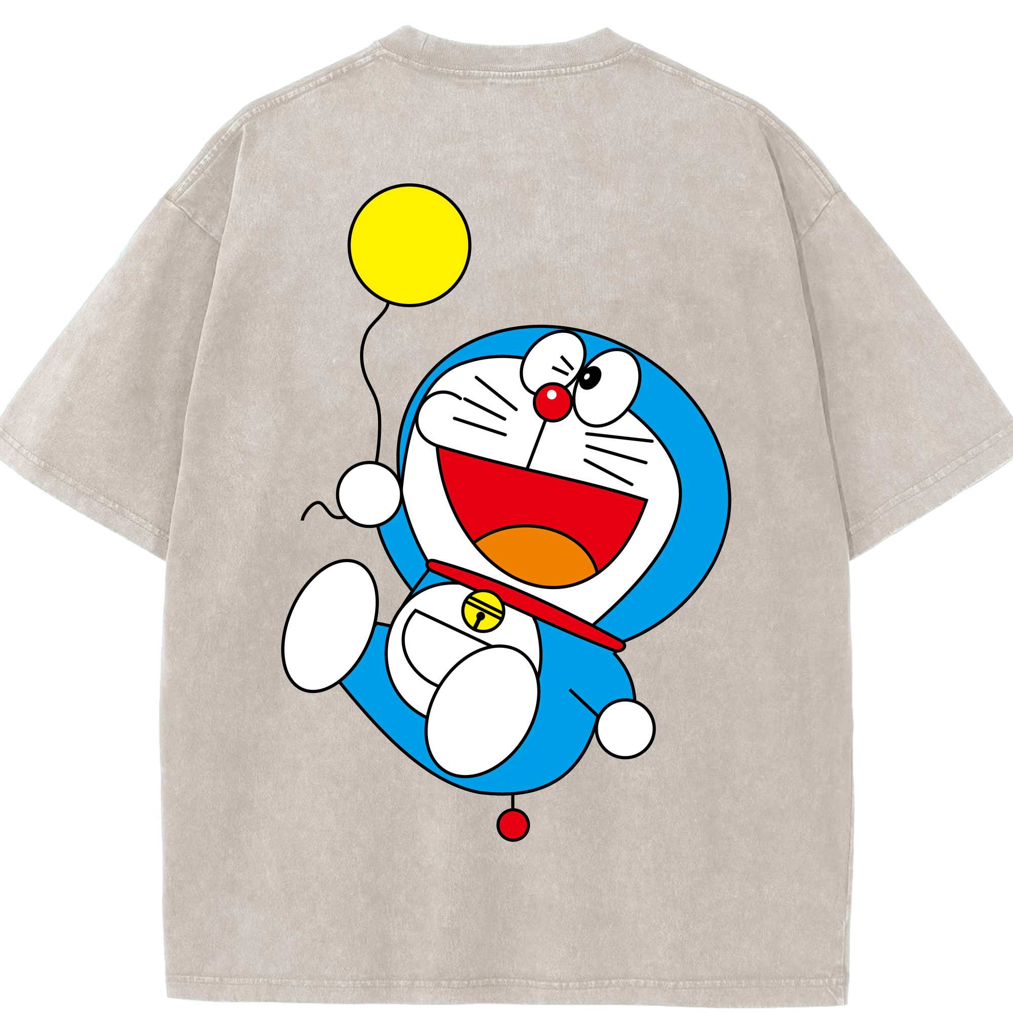 （画像用） ドラえもん Doraemon 綿100% ヴィンテージ風 半袖Tシャツ（背面プリント）