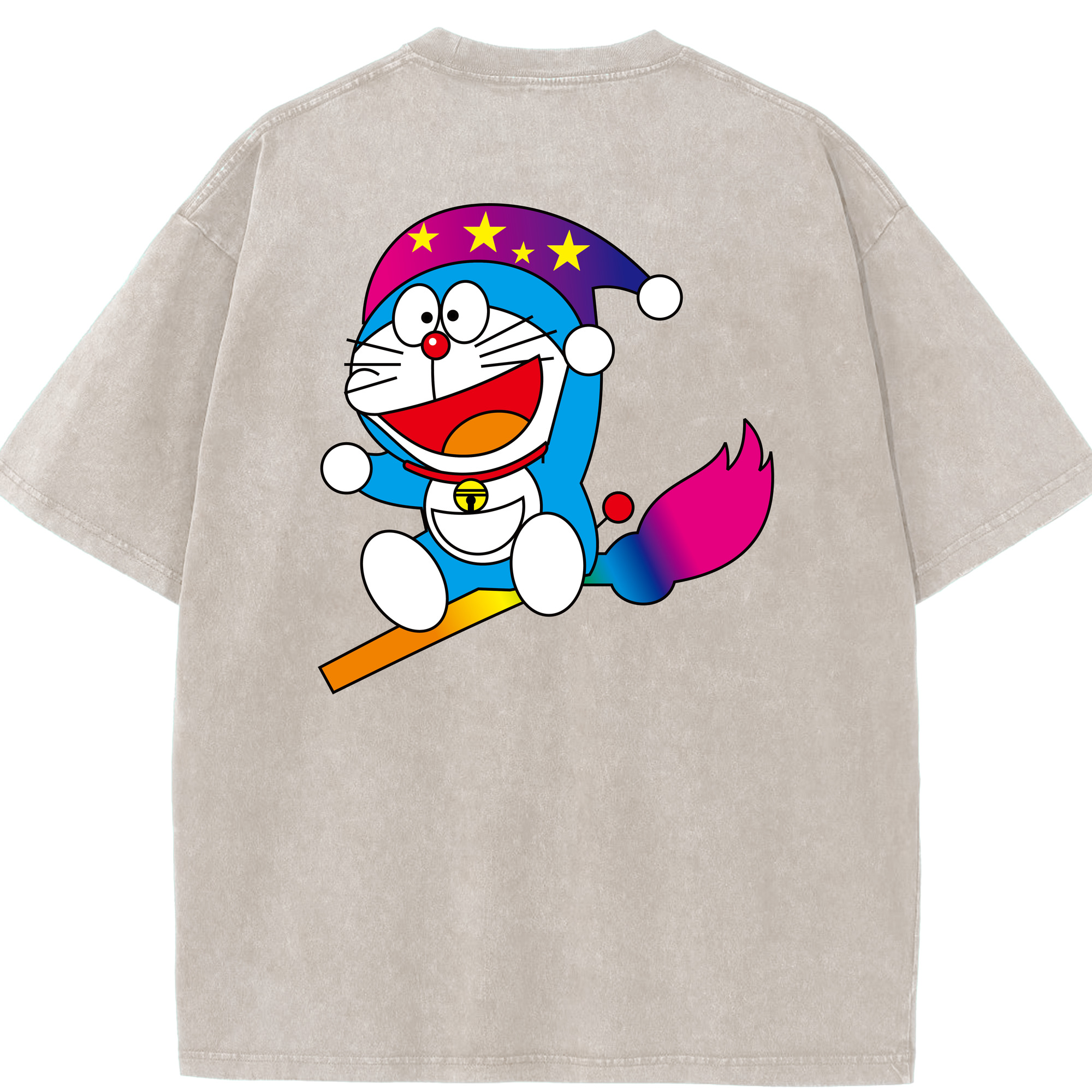 （画像用） ドラえもん Doraemon 綿100% ヴィンテージ風 半袖Tシャツ（背面プリント）