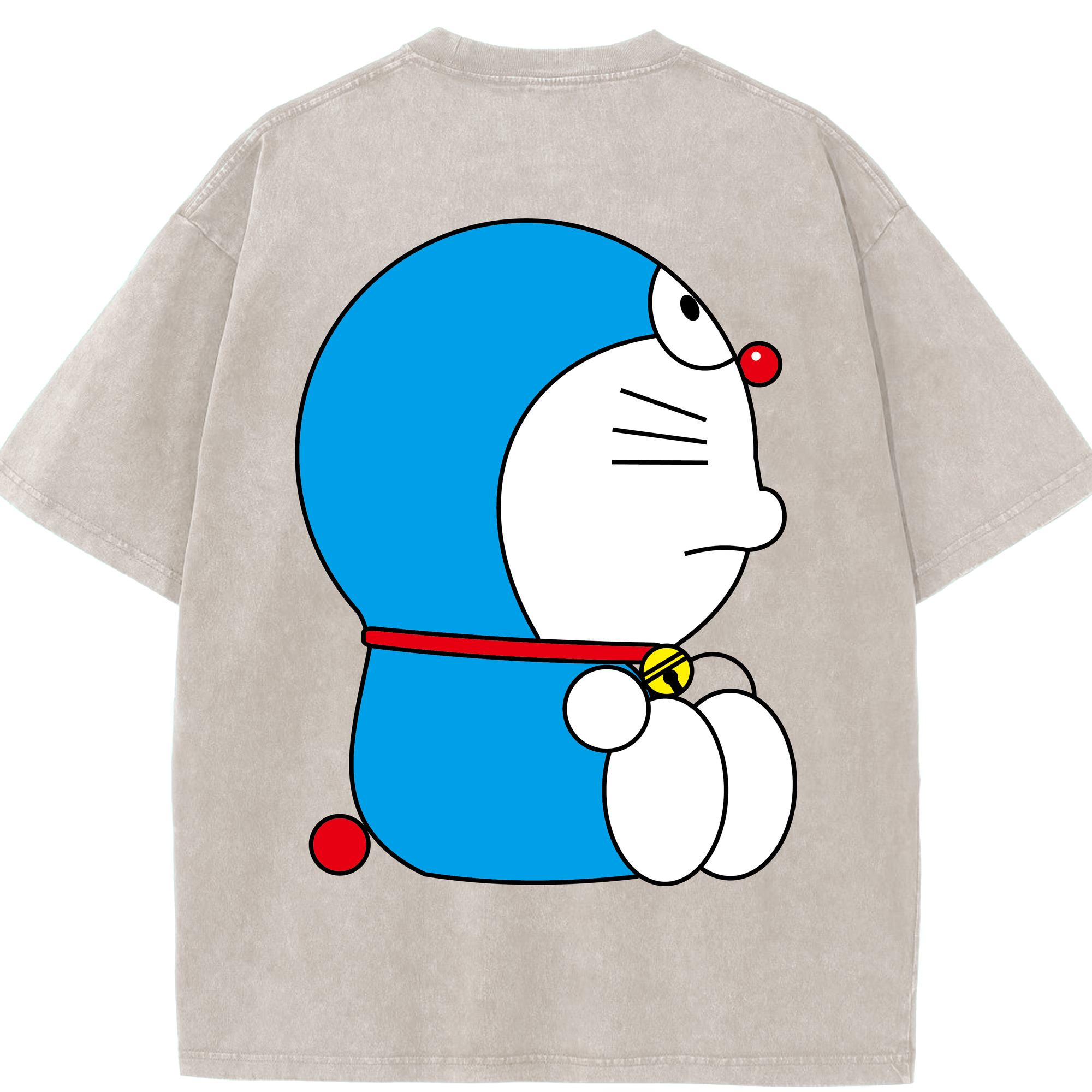 （画像用） ドラえもん Doraemon 綿100% ヴィンテージ風 半袖Tシャツ（背面プリント）