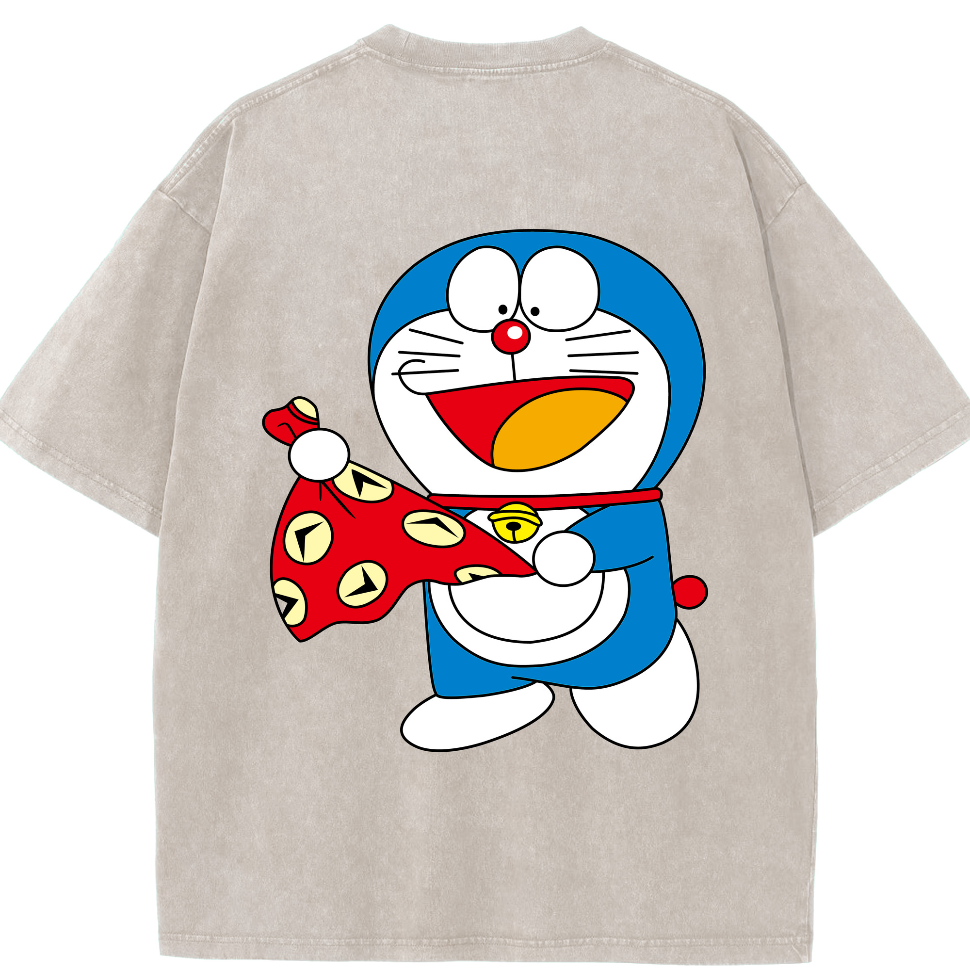 （画像用） ドラえもん Doraemon 綿100% ヴィンテージ風 半袖Tシャツ（背面プリント）