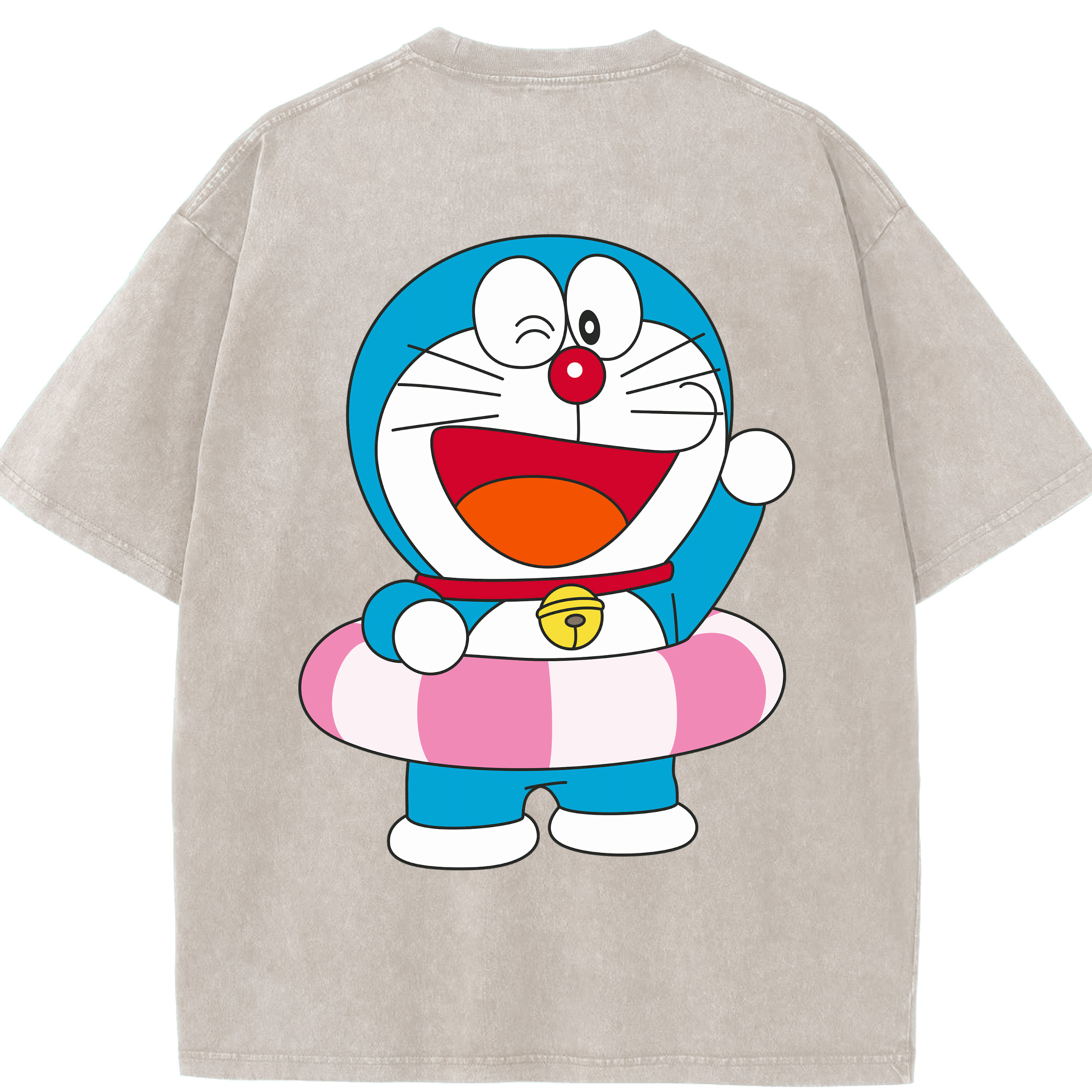 （画像用） ドラえもん Doraemon 綿100% ヴィンテージ風 半袖Tシャツ（背面プリント）