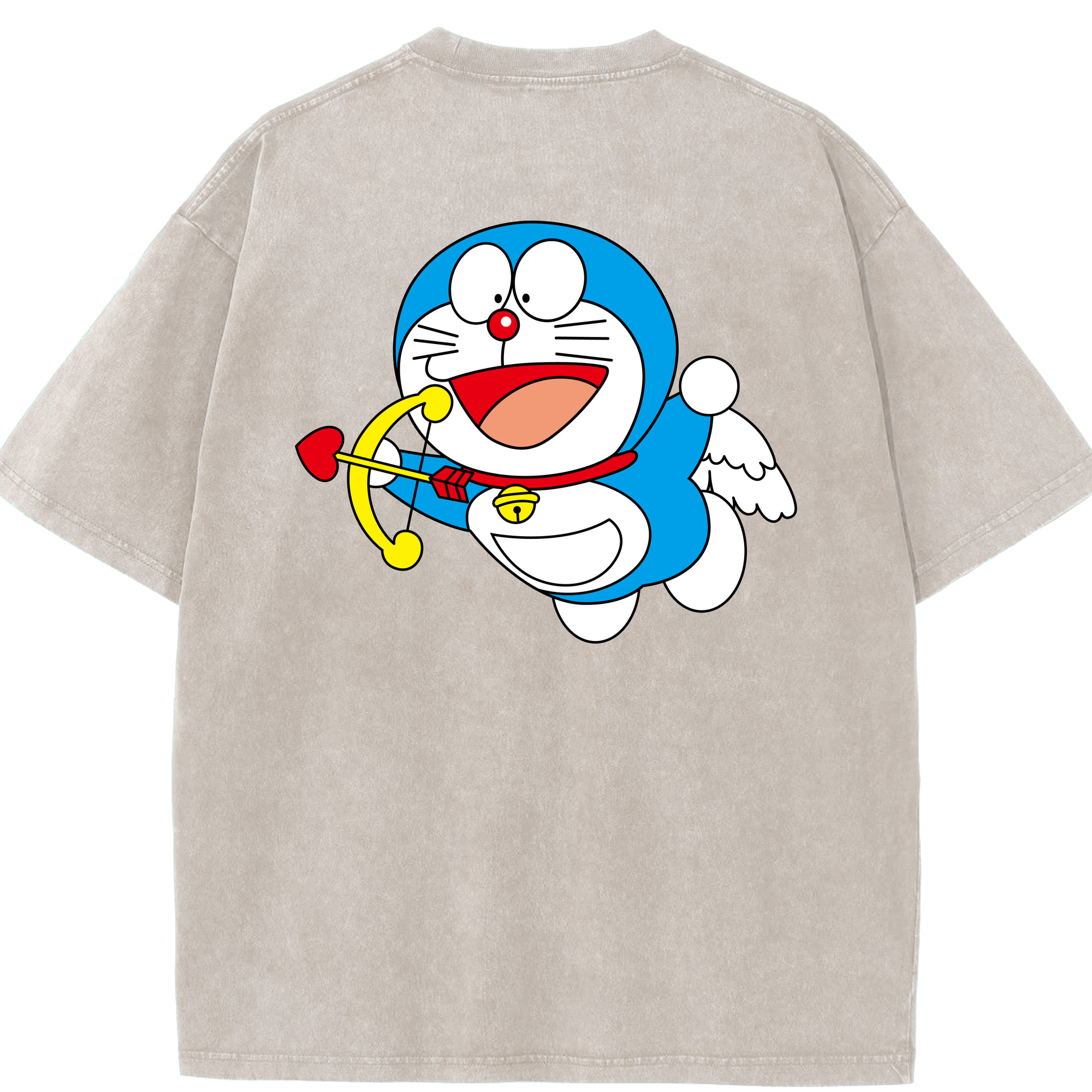 （画像用） ドラえもん Doraemon 綿100% ヴィンテージ風 半袖Tシャツ（背面プリント）