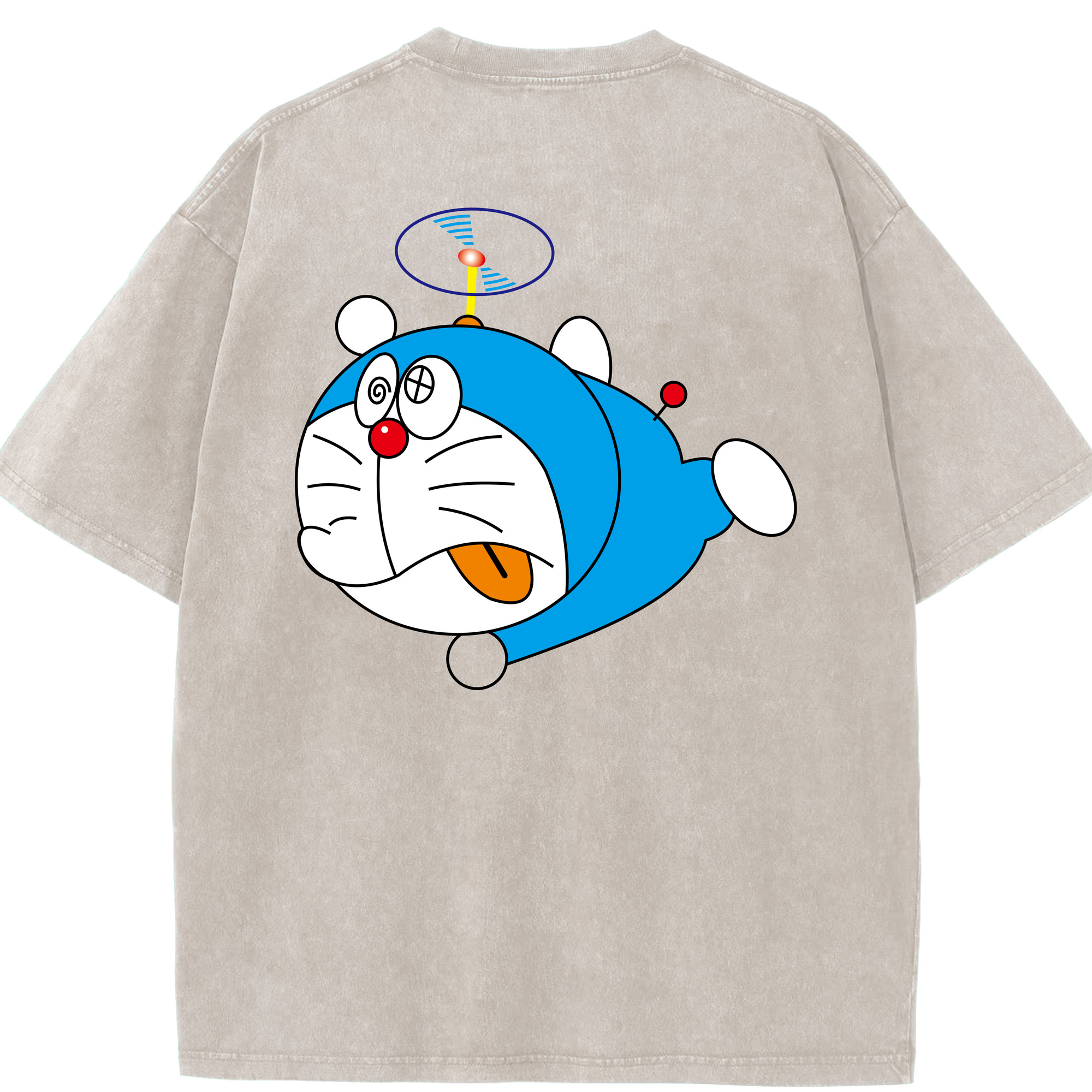 （画像用） ドラえもん Doraemon 綿100% ヴィンテージ風 半袖Tシャツ（背面プリント）
