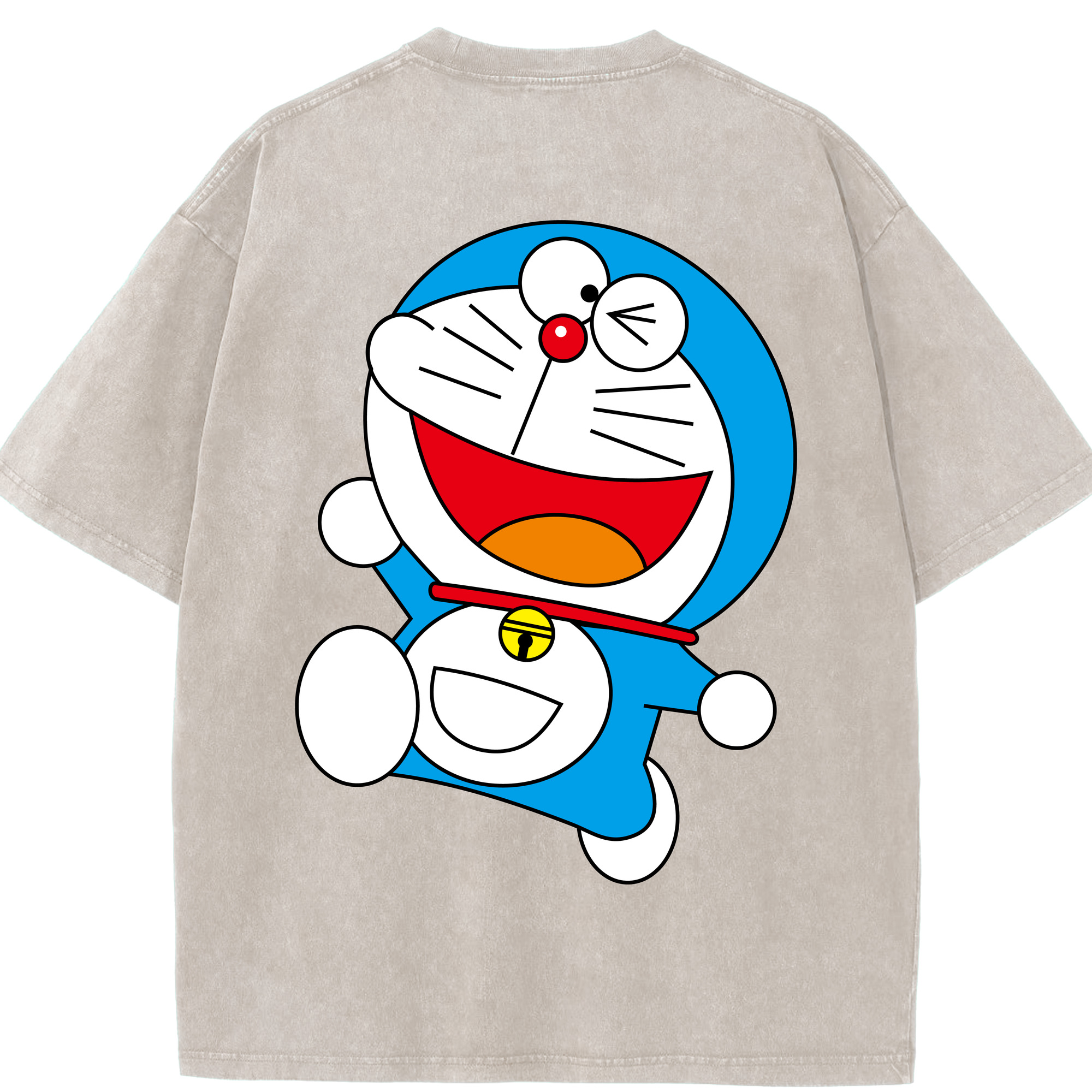 （画像用） ドラえもん Doraemon 綿100% ヴィンテージ風 半袖Tシャツ（背面プリント）
