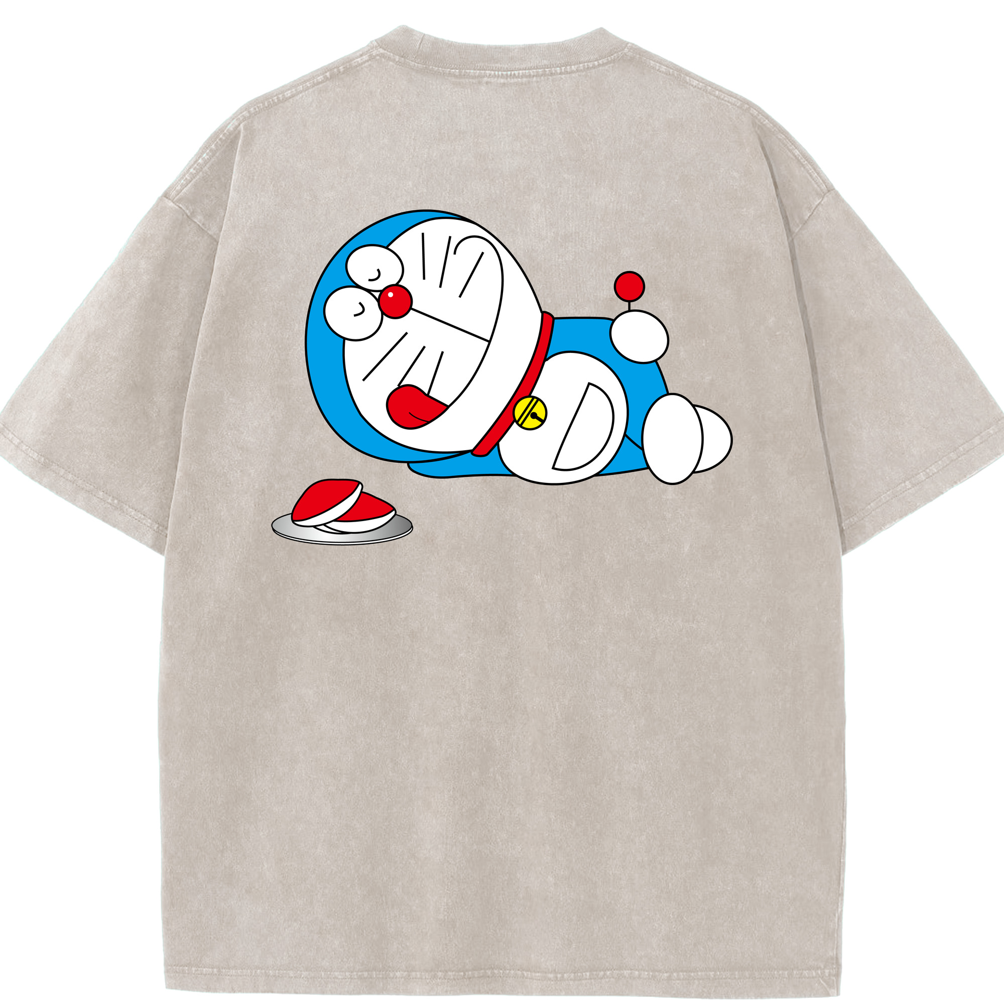 （画像用） ドラえもん Doraemon 綿100% ヴィンテージ風 半袖Tシャツ（背面プリント）