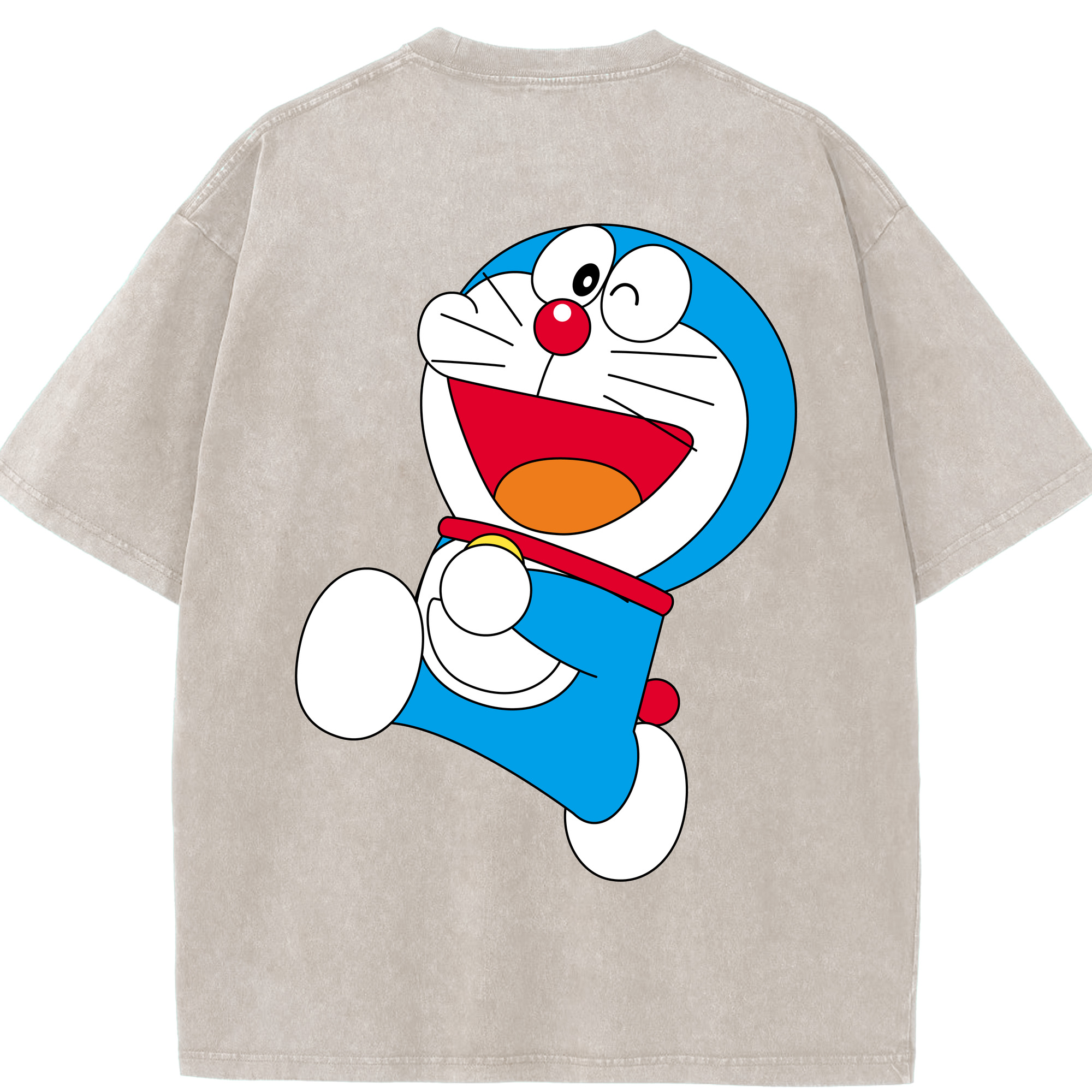 （画像用） ドラえもん Doraemon 綿100% ヴィンテージ風 半袖Tシャツ（背面プリント）