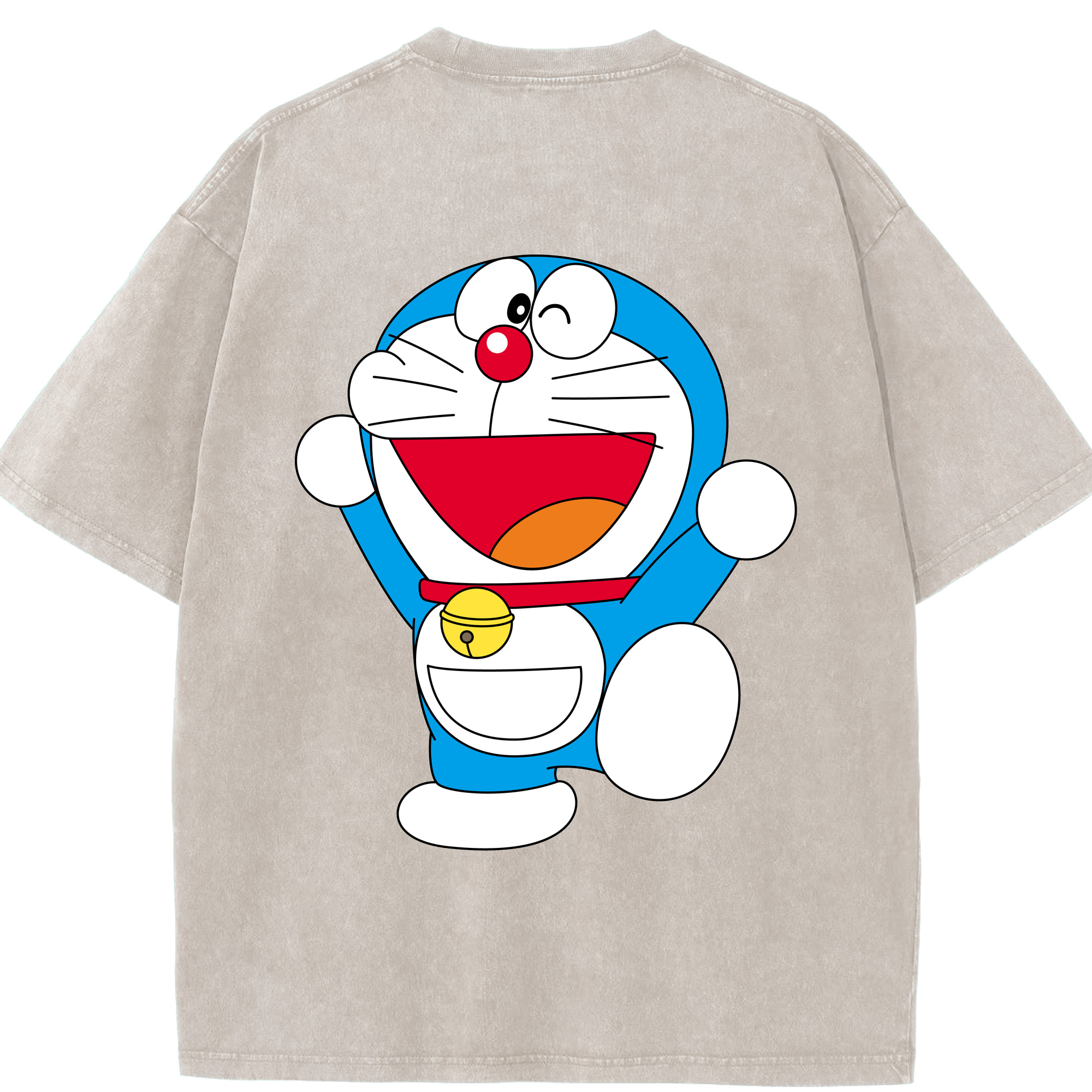 （画像用） ドラえもん Doraemon 綿100% ヴィンテージ風 半袖Tシャツ（背面プリント）