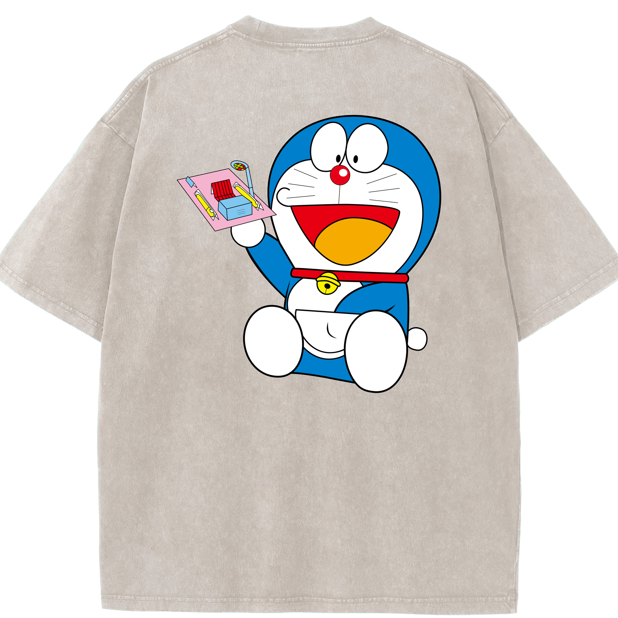 （画像用） ドラえもん Doraemon 綿100% ヴィンテージ風 半袖Tシャツ（背面プリント）