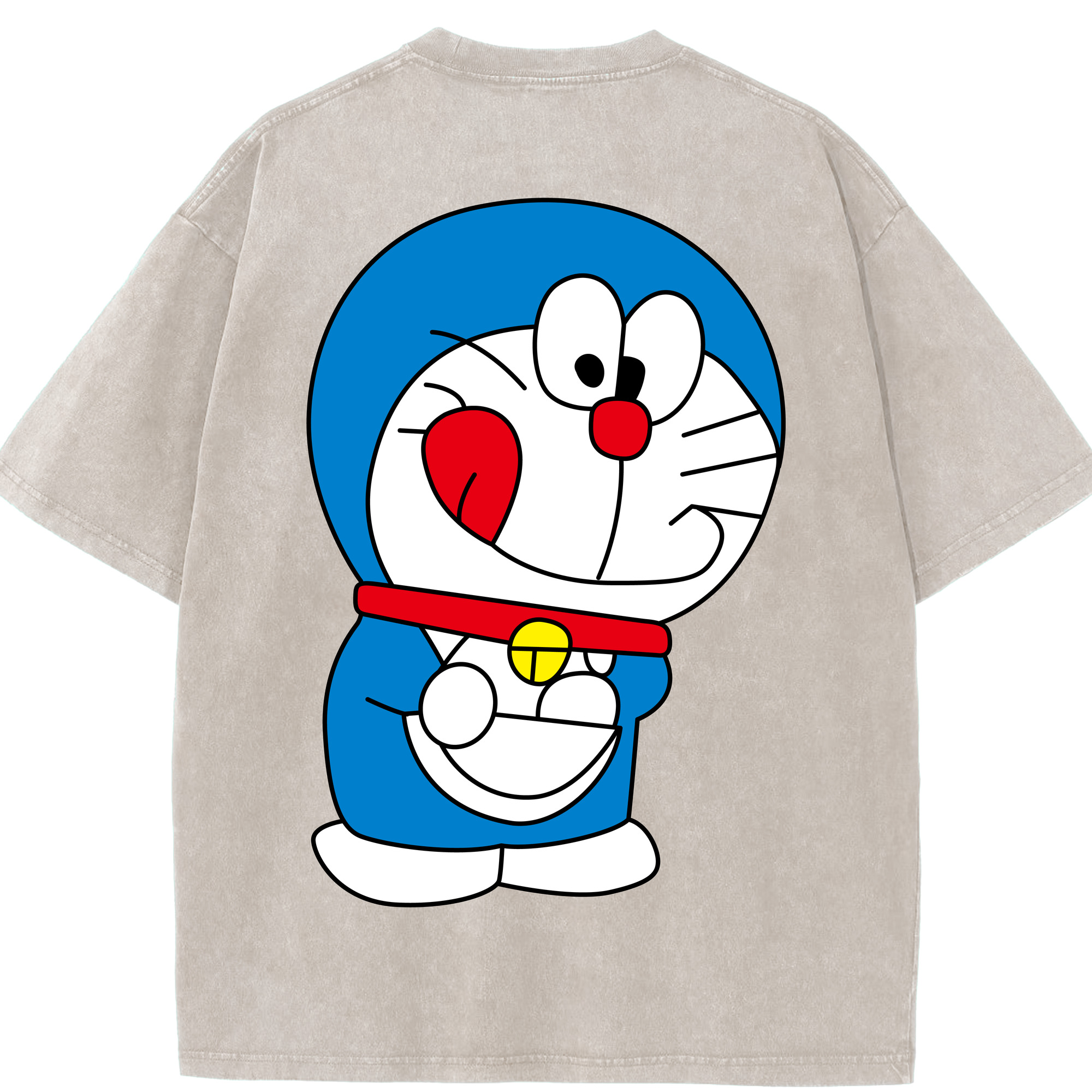 （画像用） ドラえもん Doraemon 綿100% ヴィンテージ風 半袖Tシャツ（背面プリント）