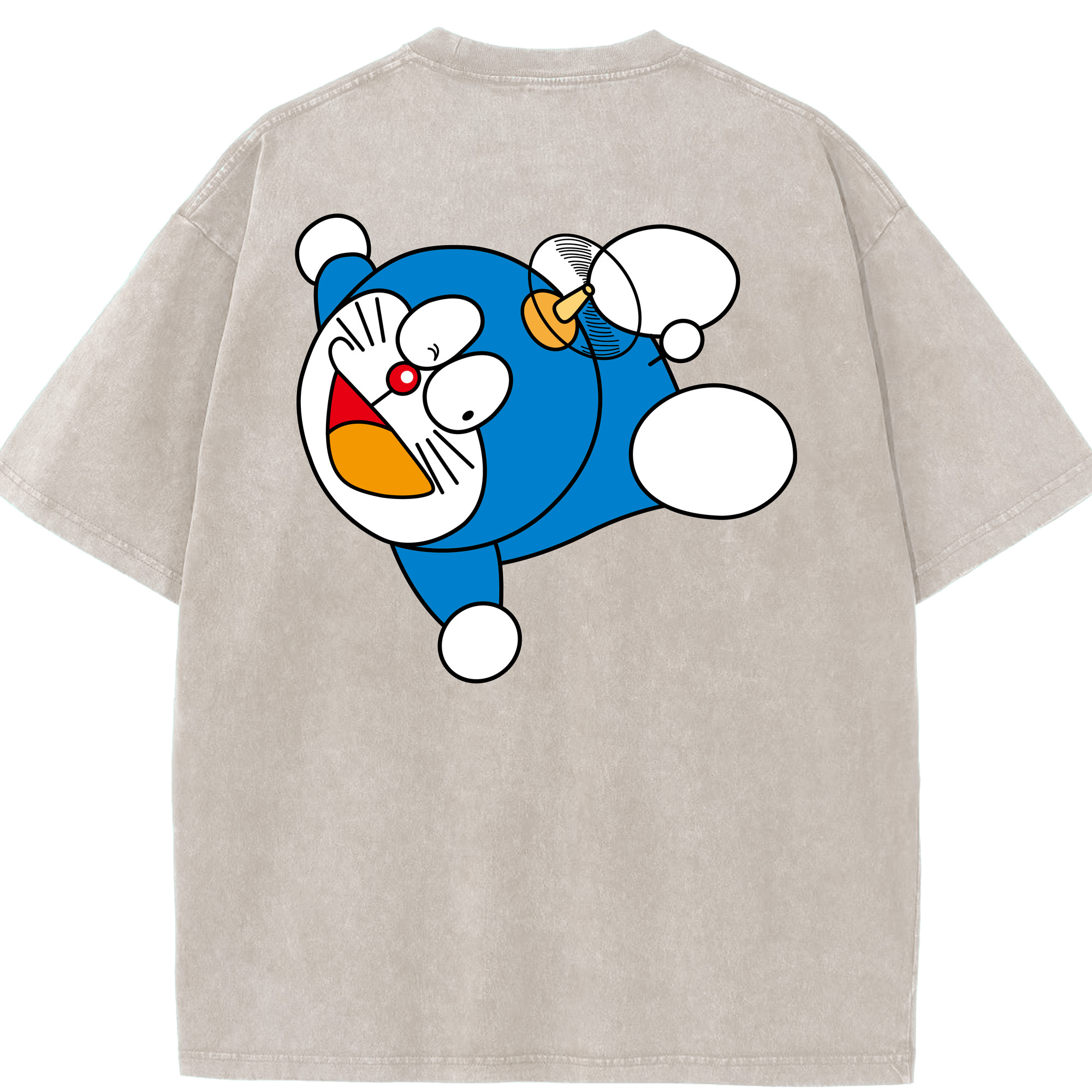 （画像用） ドラえもん Doraemon 綿100% ヴィンテージ風 半袖Tシャツ（背面プリント）