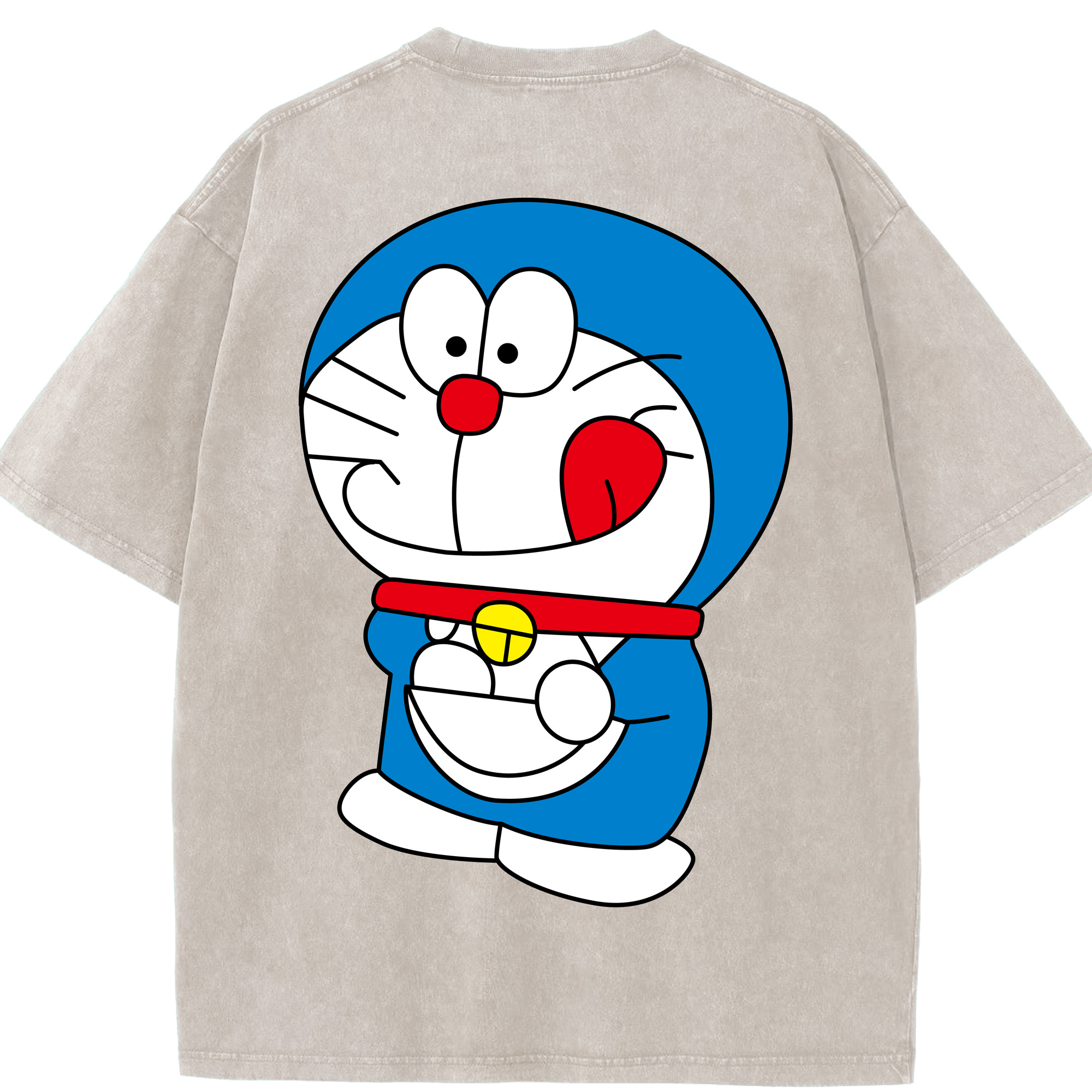 （画像用） ドラえもん Doraemon 綿100% ヴィンテージ風 半袖Tシャツ（背面プリント）