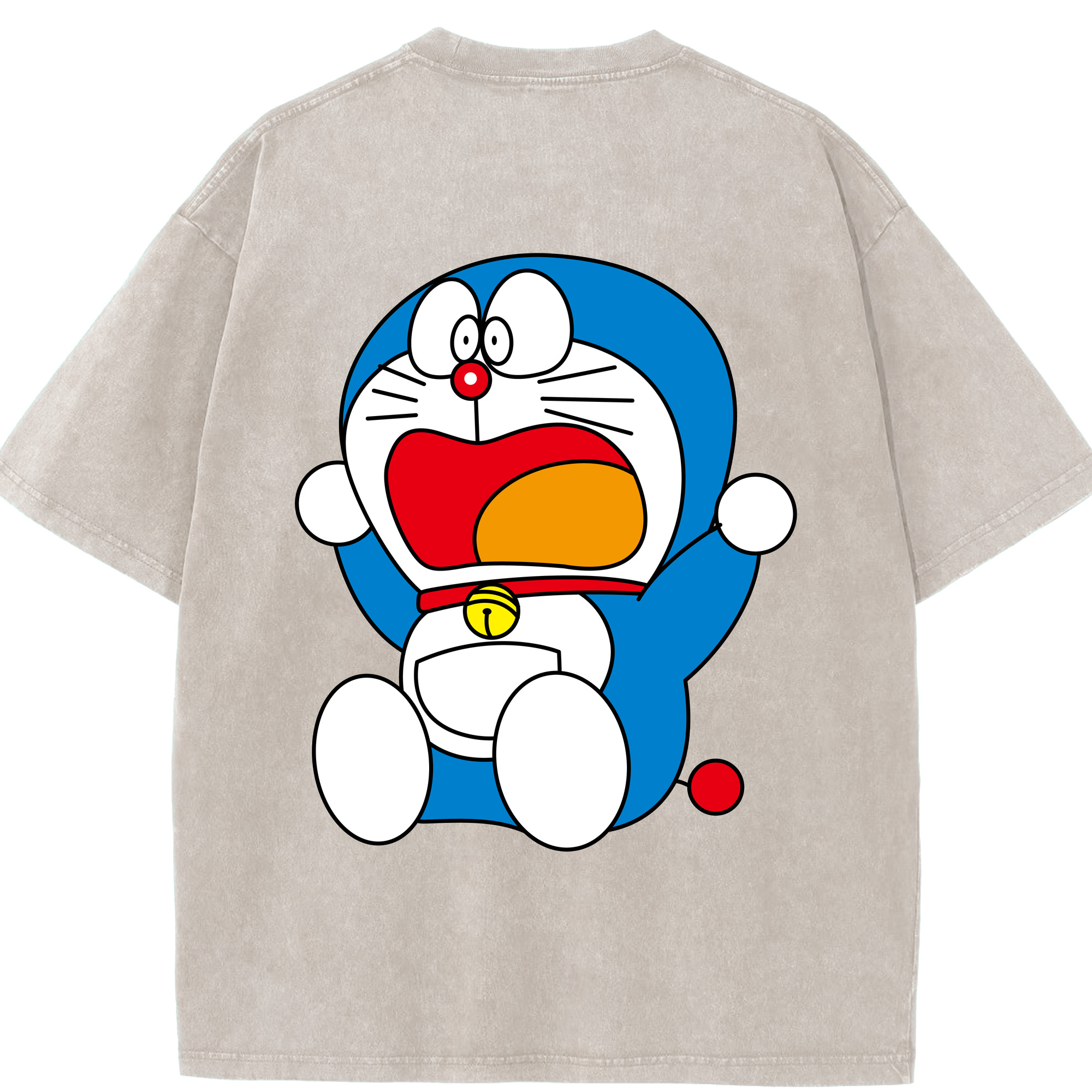（画像用） ドラえもん Doraemon 綿100% ヴィンテージ風 半袖Tシャツ（背面プリント）