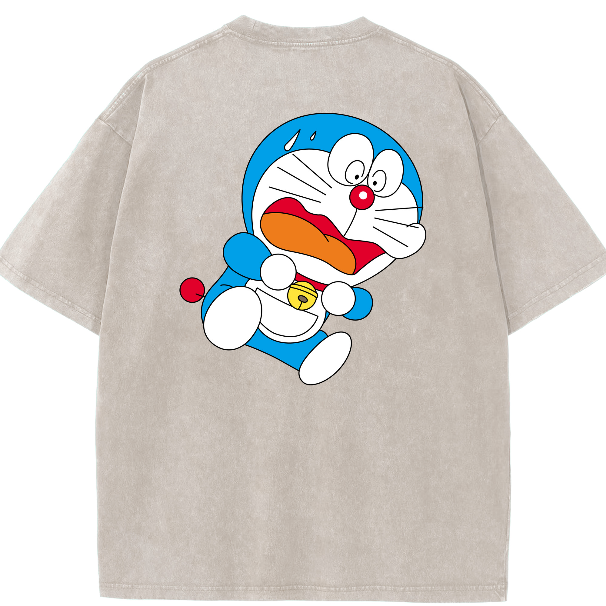 （画像用） ドラえもん Doraemon 綿100% ヴィンテージ風 半袖Tシャツ（背面プリント）