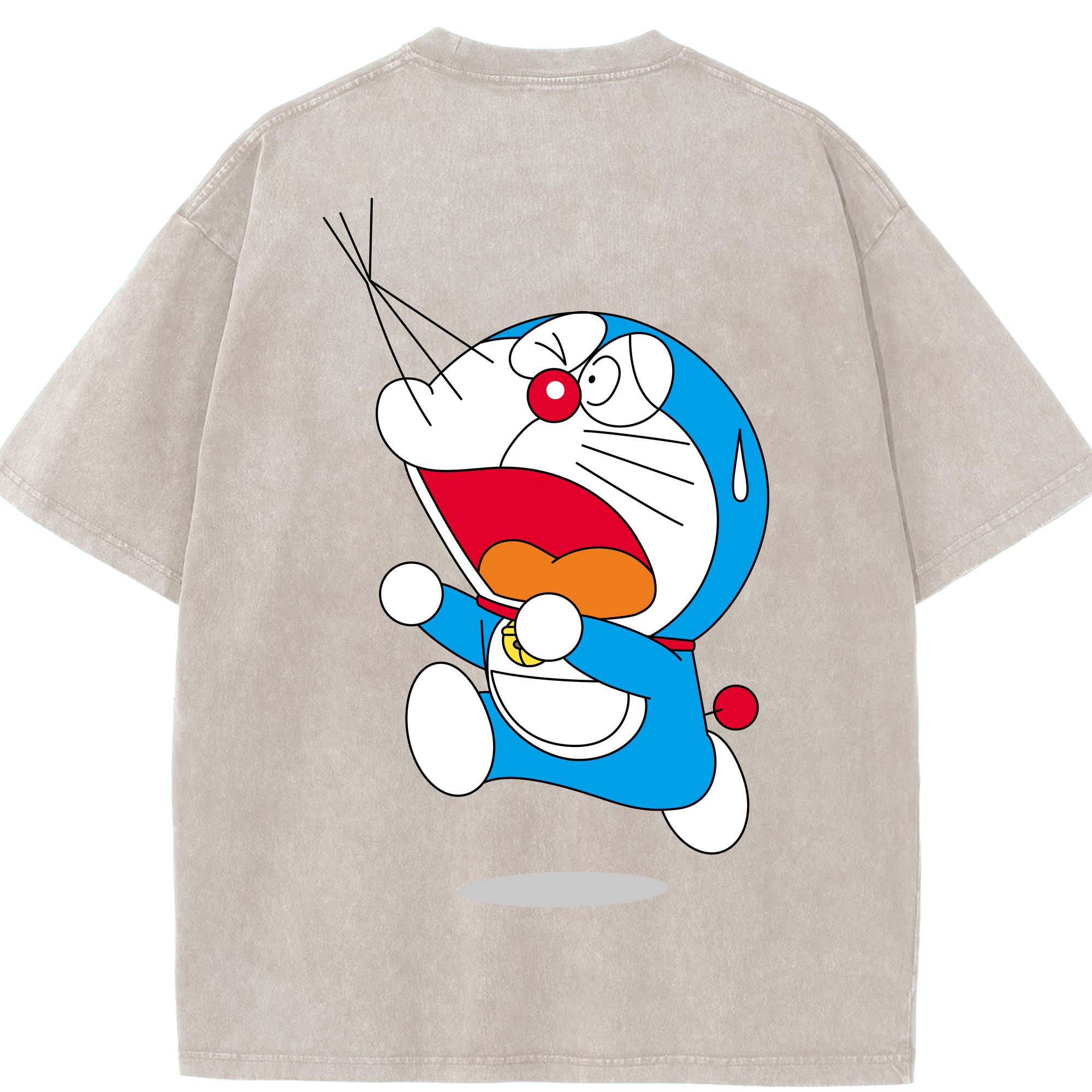 （画像用） ドラえもん Doraemon 綿100% ヴィンテージ風 半袖Tシャツ（背面プリント）