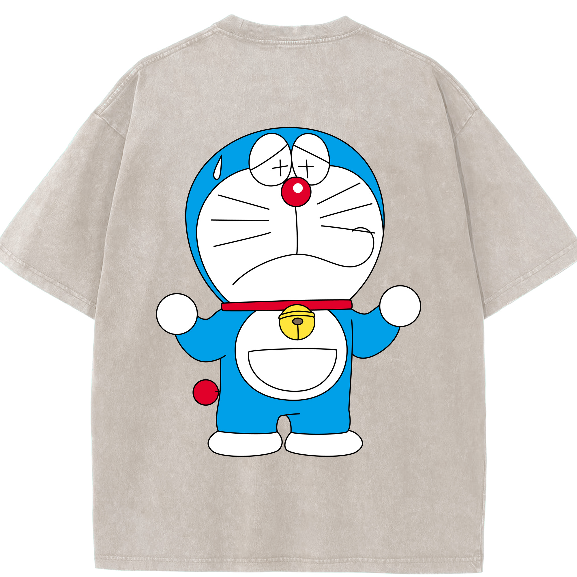 （画像用） ドラえもん Doraemon 綿100% ヴィンテージ風 半袖Tシャツ（背面プリント）